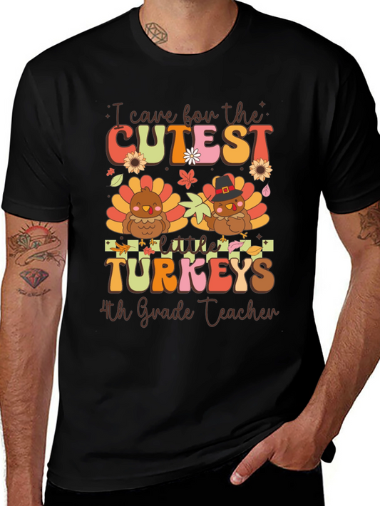 Cute Thanksgiving Teacher Shirt: Cutest Turkeys 4th Grade