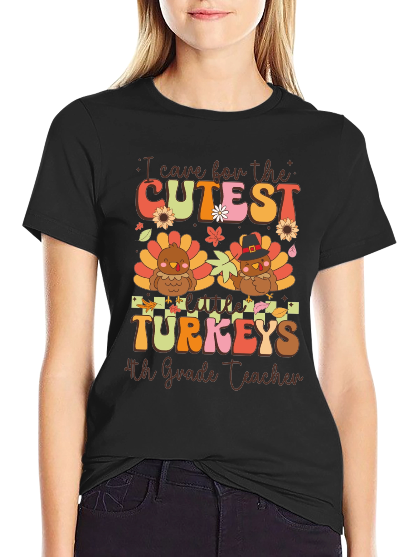 Cute Thanksgiving Teacher Shirt: Cutest Turkeys 4th Grade
