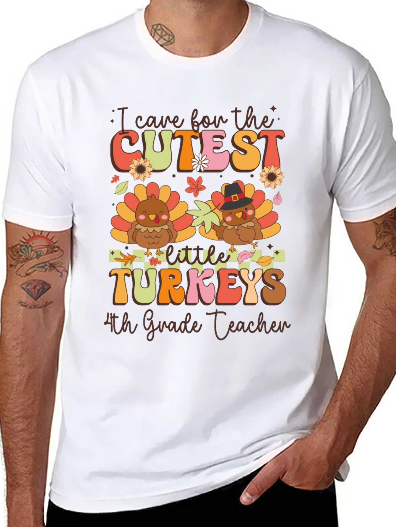 Cute Thanksgiving Teacher Shirt: Cutest Turkeys 4th Grade