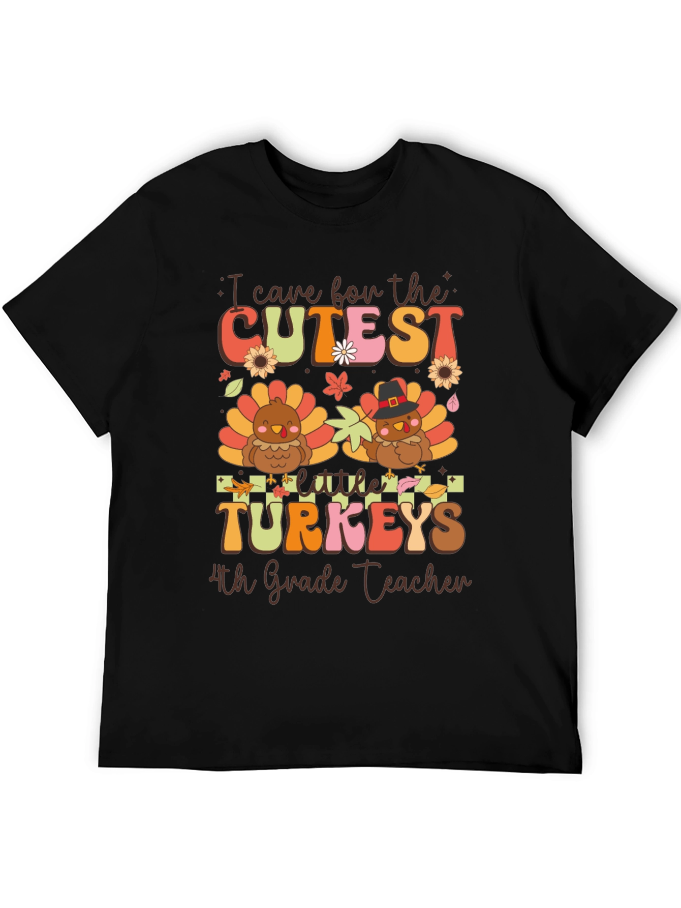 Cute Thanksgiving Teacher Shirt: Cutest Turkeys 4th Grade