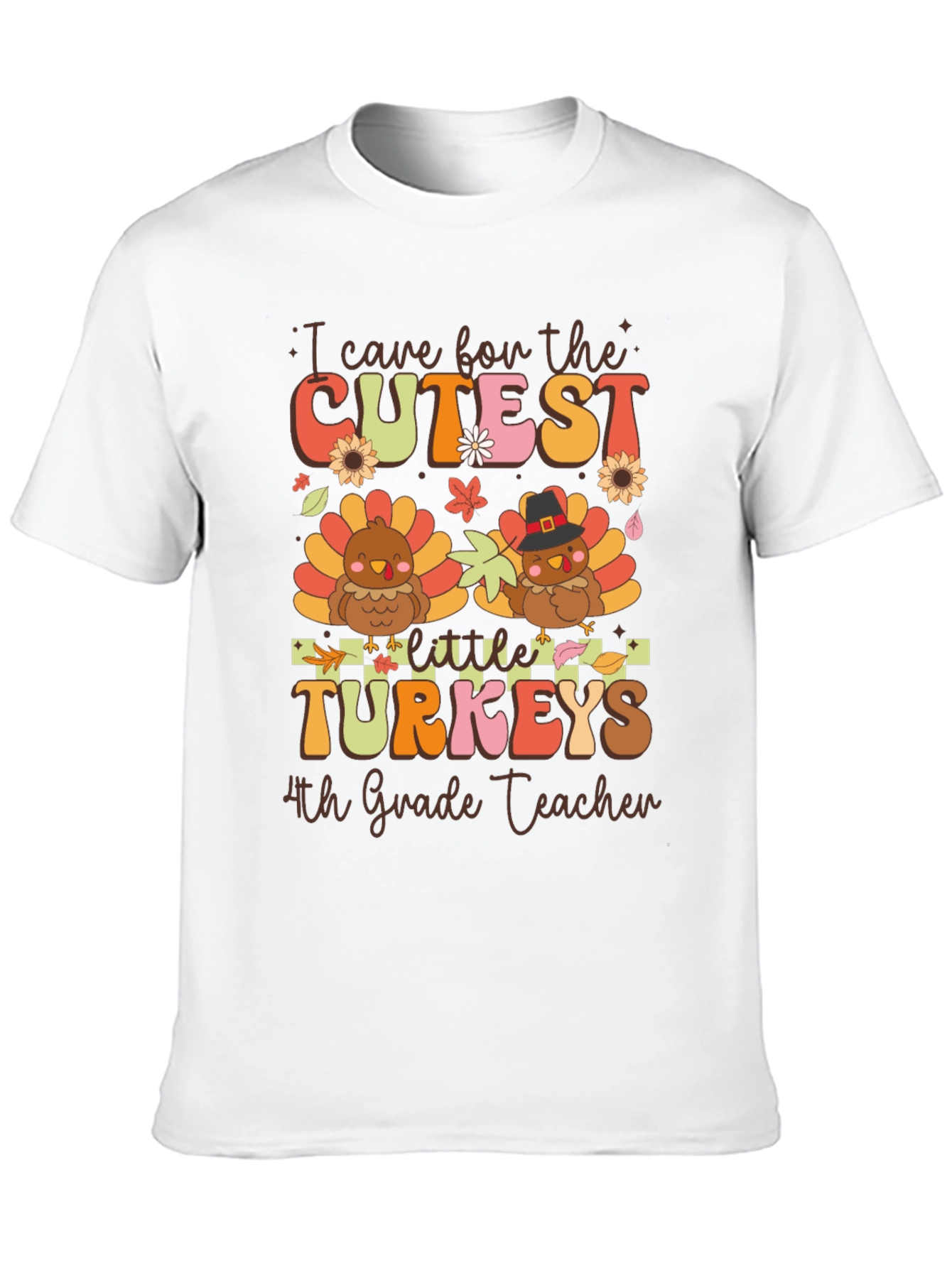 Cute Thanksgiving Teacher Shirt: Cutest Turkeys 4th Grade
