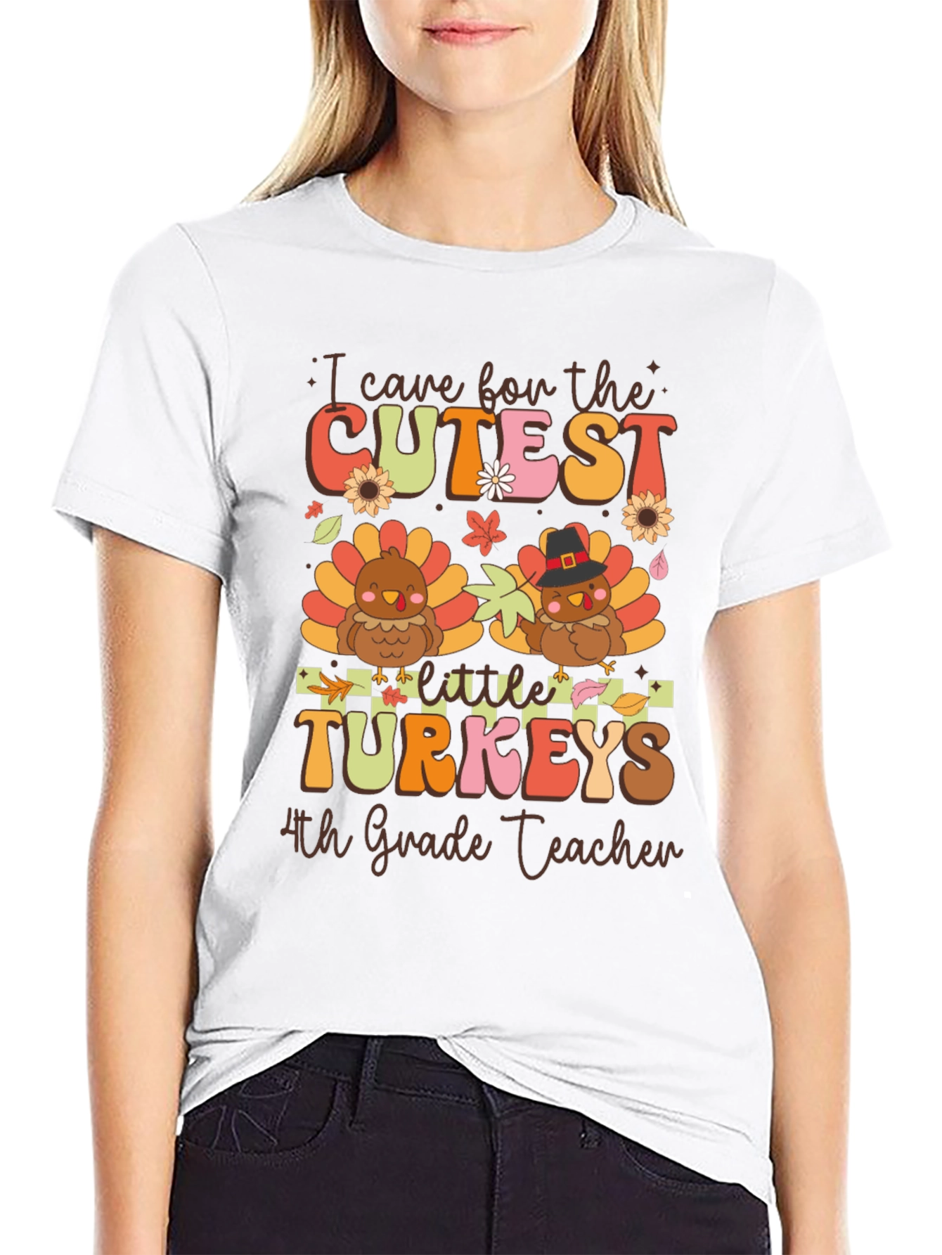 Cute Thanksgiving Teacher Shirt: Cutest Turkeys 4th Grade