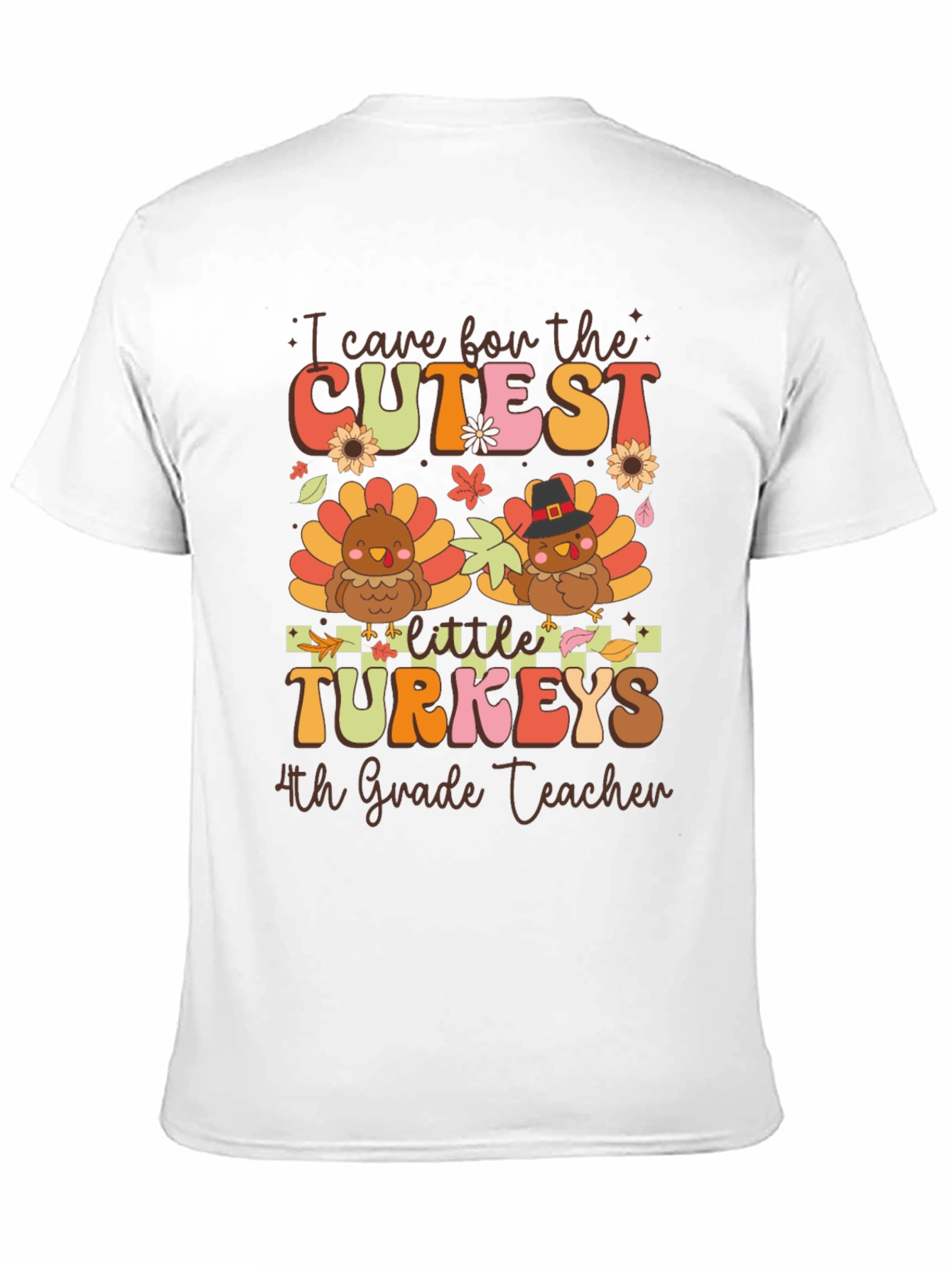 Cute Thanksgiving Teacher Shirt: Cutest Turkeys 4th Grade
