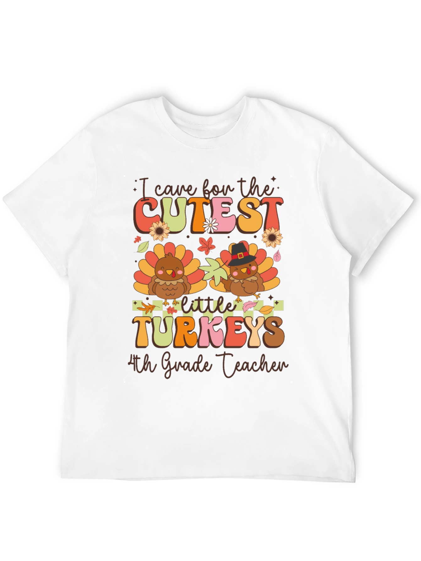 Cute Thanksgiving Teacher Shirt: Cutest Turkeys 4th Grade