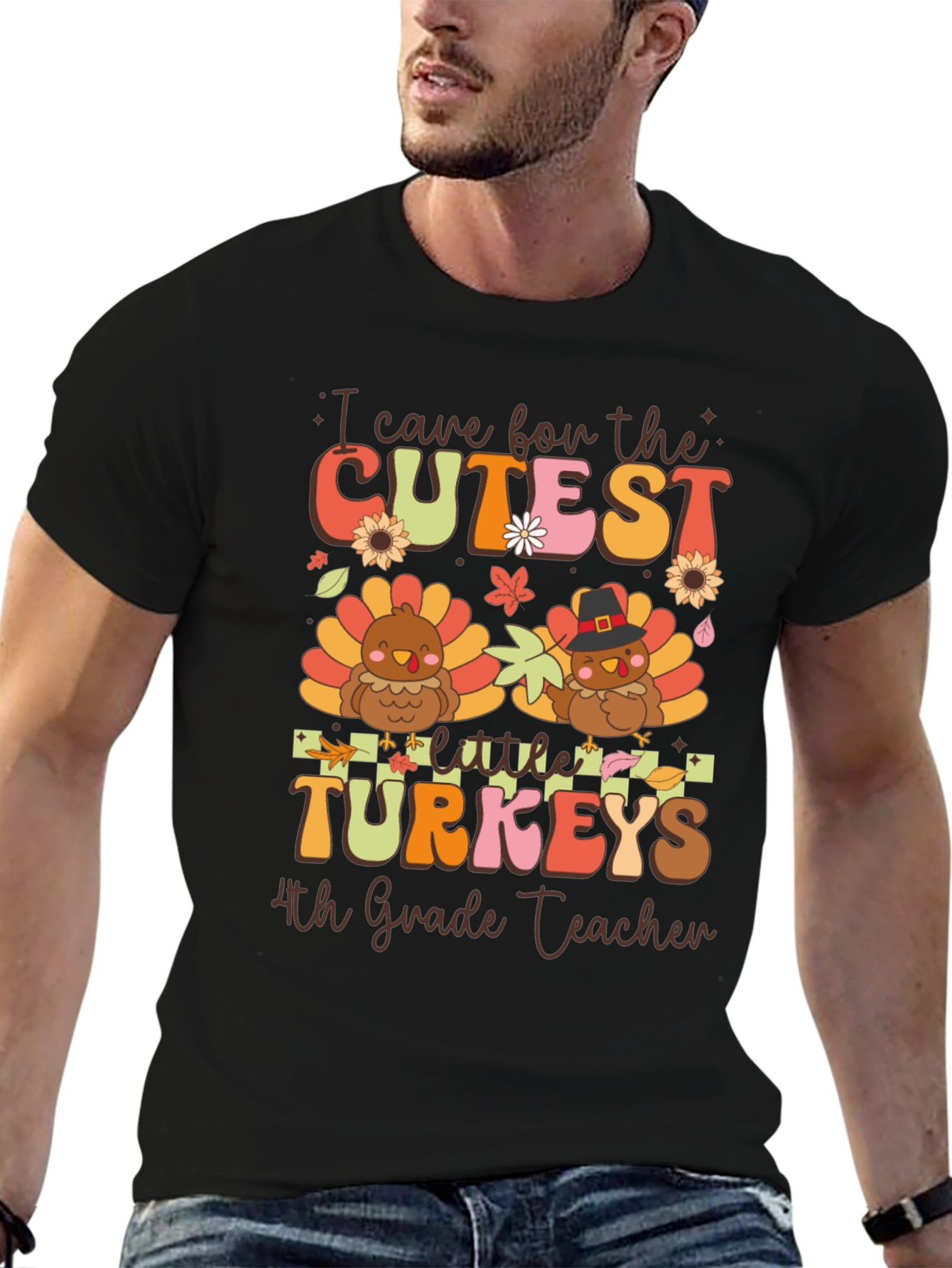 Cute Thanksgiving Teacher Shirt: Cutest Turkeys 4th Grade