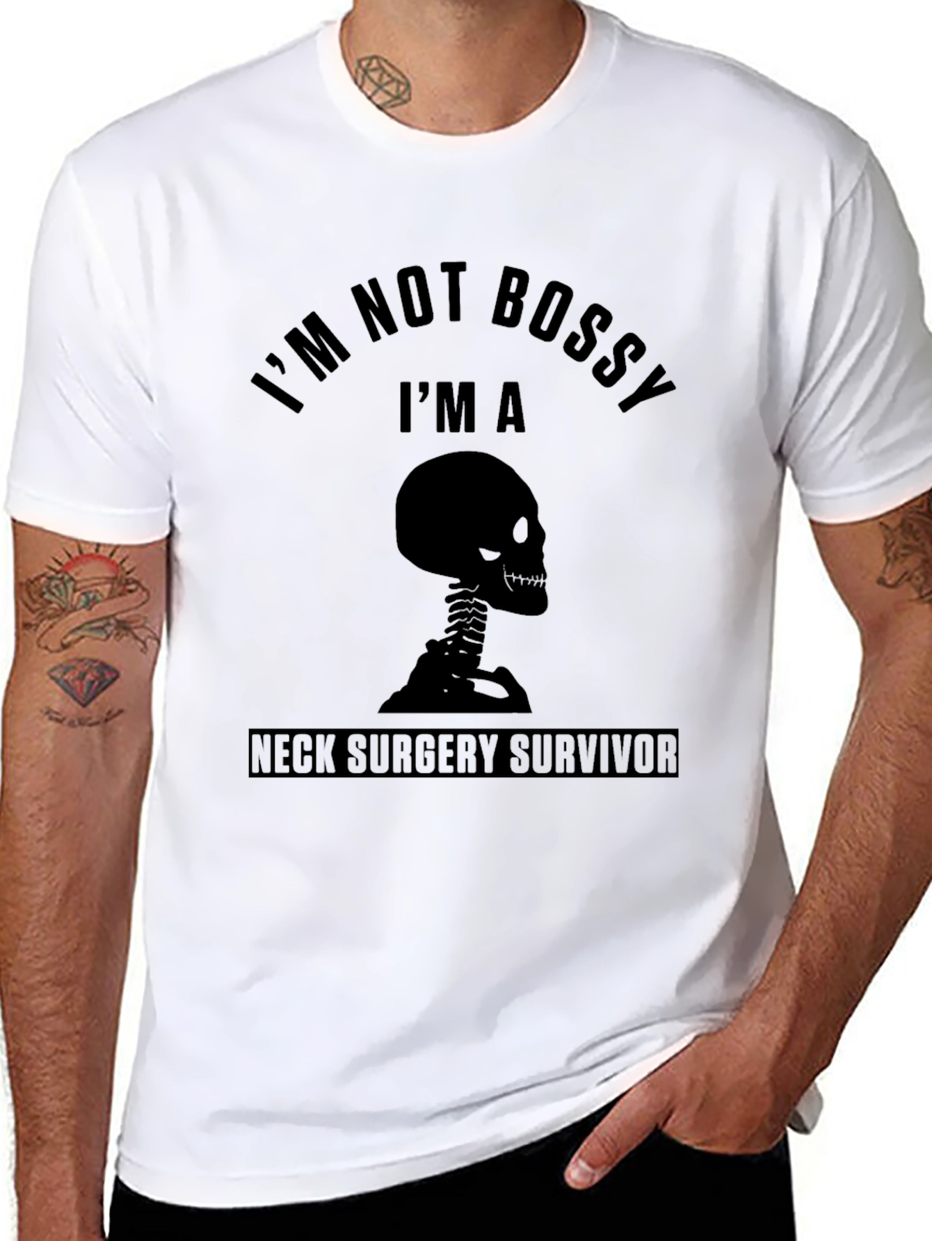Im Not Bossy Neck Surgery Survivor Black T-Shirt