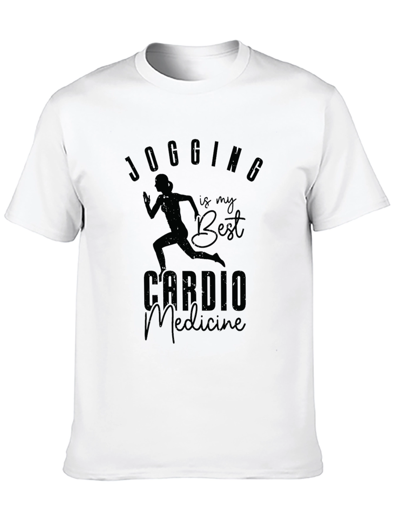 Jogging Cardio Medicine Black Graphic Tee