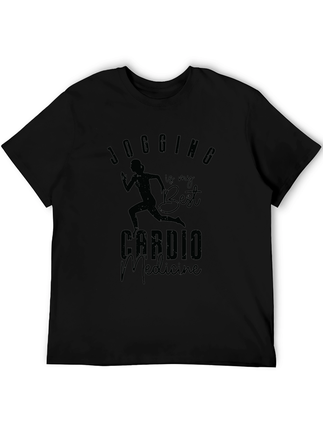 Jogging Cardio Medicine Black Graphic Tee
