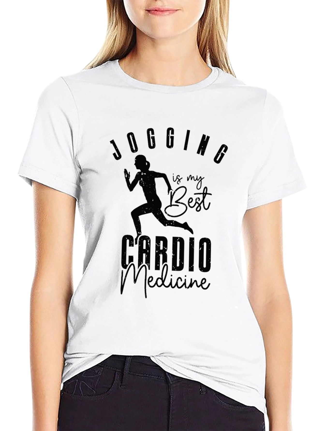 Jogging Cardio Medicine Black Graphic Tee