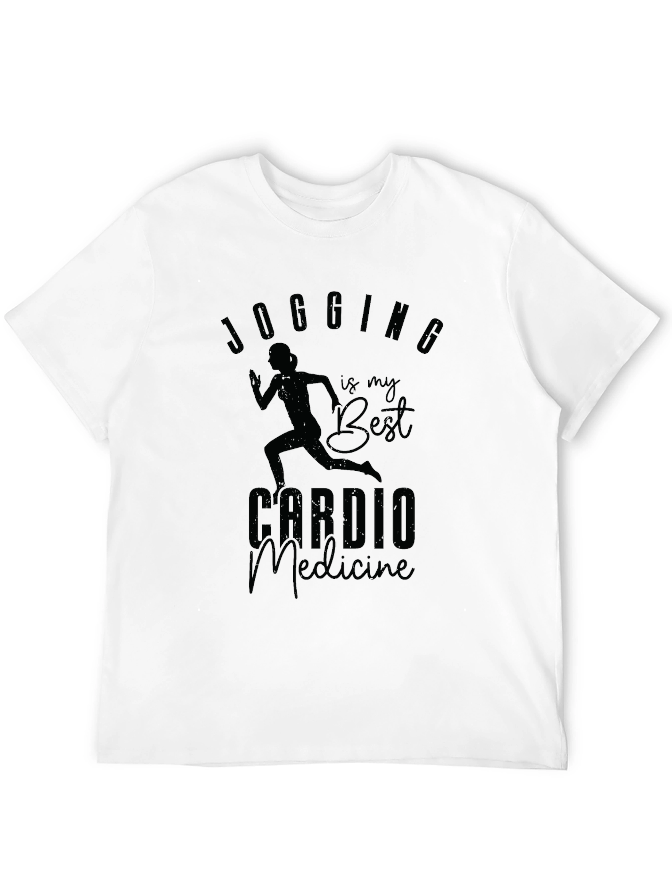 Jogging Cardio Medicine Black Graphic Tee