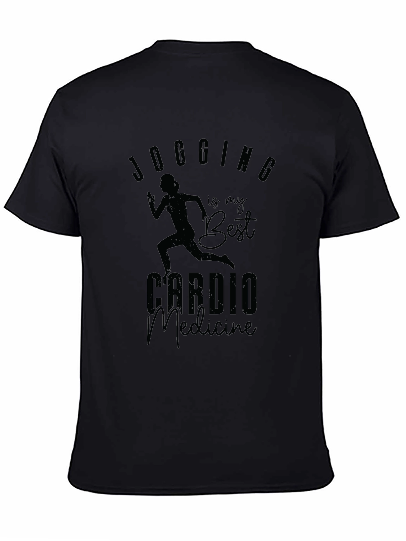 Jogging Cardio Medicine Black Graphic Tee