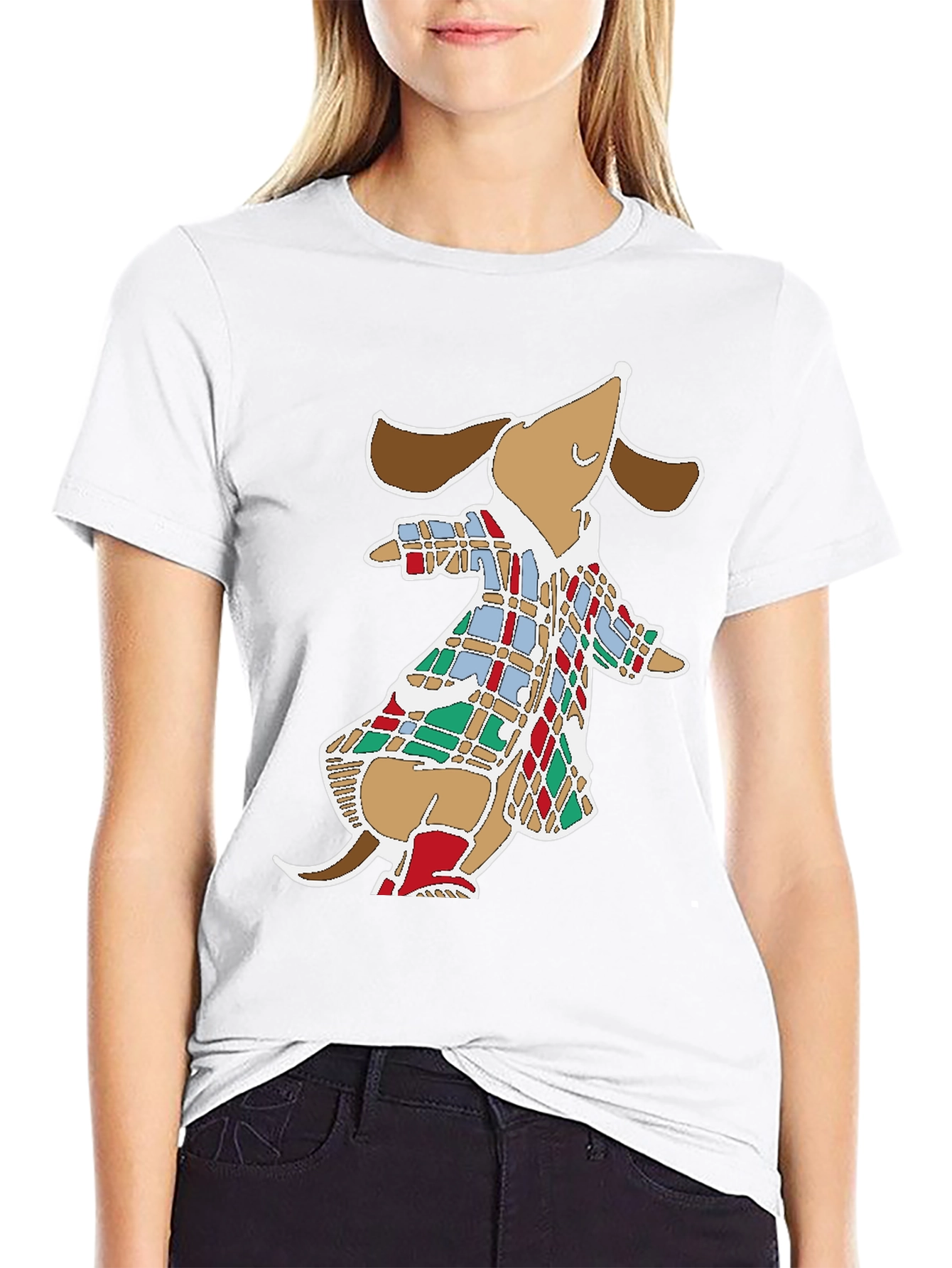 Dog in Coat Graphic Tee - Fun Black T-Shirt