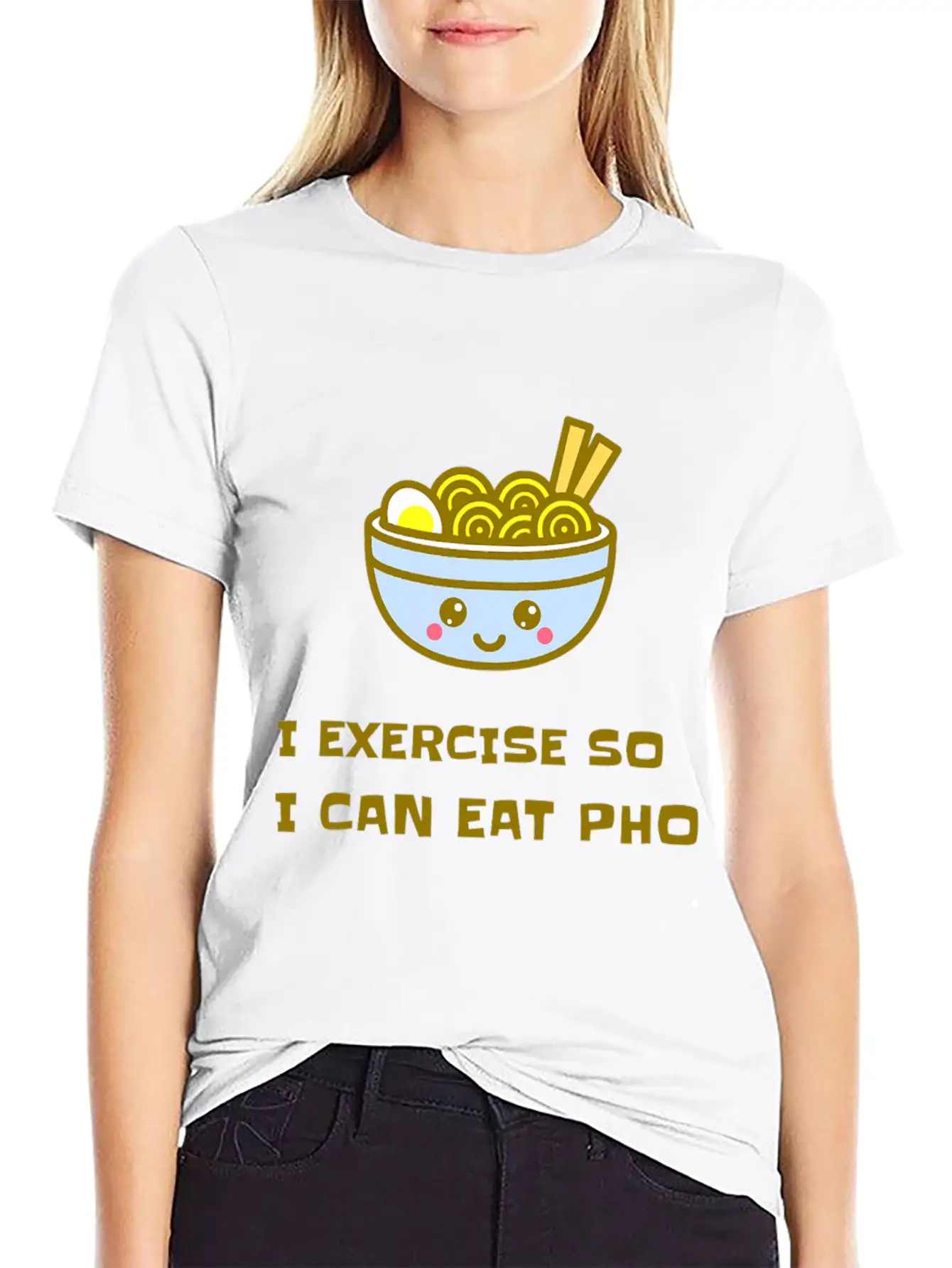 I EXERCISE SO I CAN EAT PHO Unisex Casual T-Shirt – Clean Design For Daily Comfort
