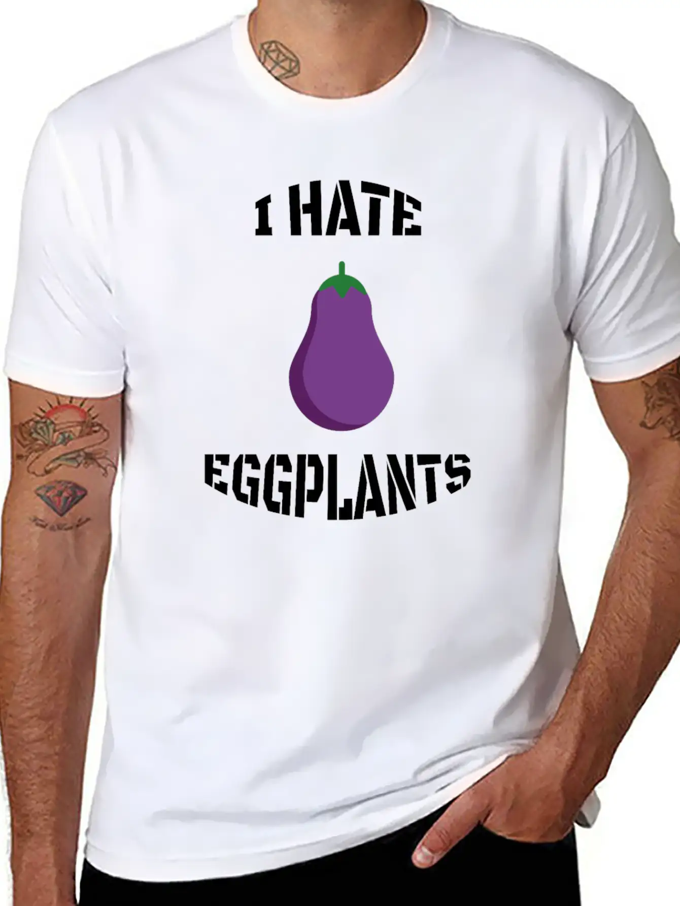 I Hate Eggplants Unisex Casual T-Shirt – Clean Design For Daily Comfort