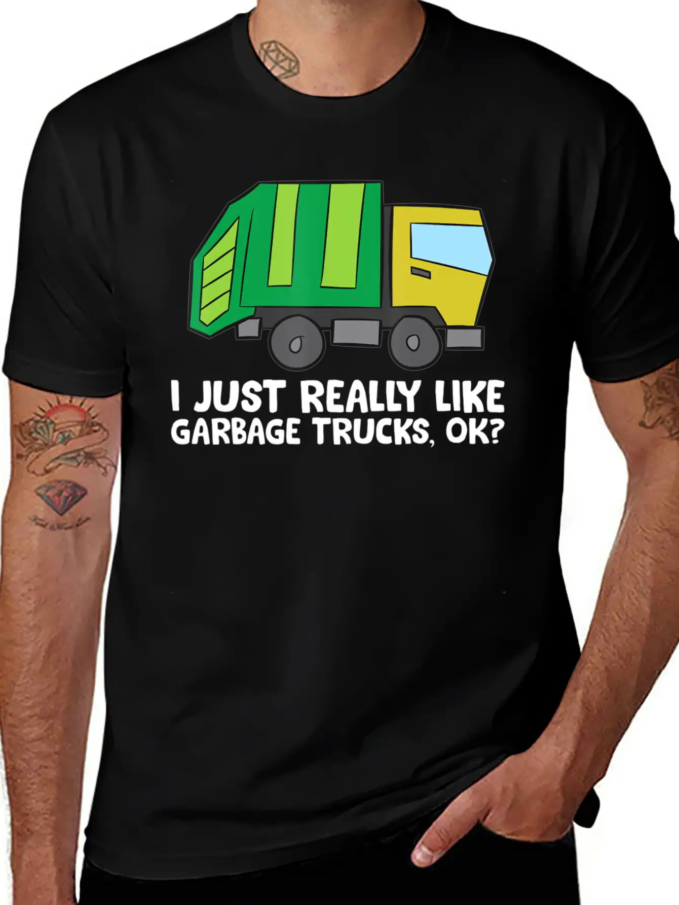 I Just Really Like Garbage Trucks Okay Funny Unisex Casual T-Shirt – Clean Design For Daily Comfort