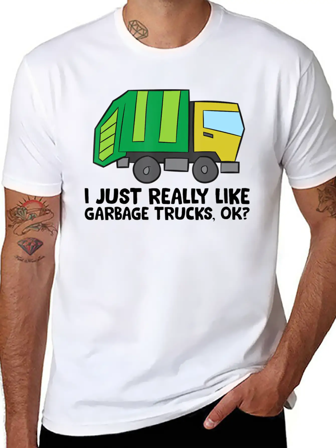 I Just Really Like Garbage Trucks Okay Funny Unisex Casual T-Shirt – Clean Design For Daily Comfort