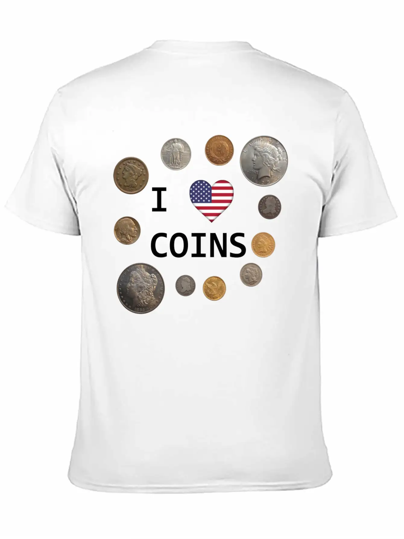 I Love Coins - US Flag Unisex Casual T-Shirt – Clean Design For Daily Comfort