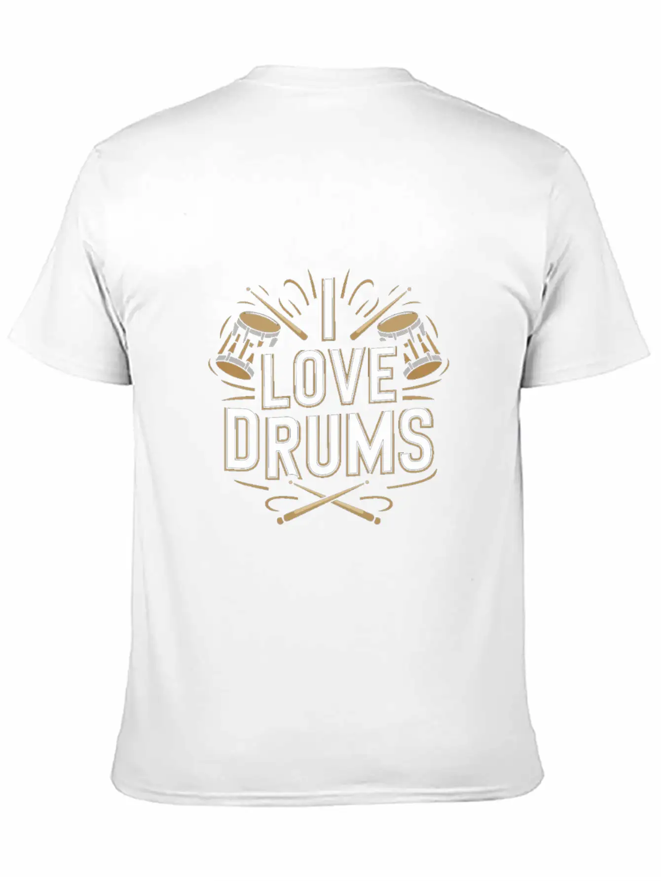I Love Drums Vintage Percussion Enthusiast Music Unisex Casual T-Shirt – Clean Design For Daily Comfort