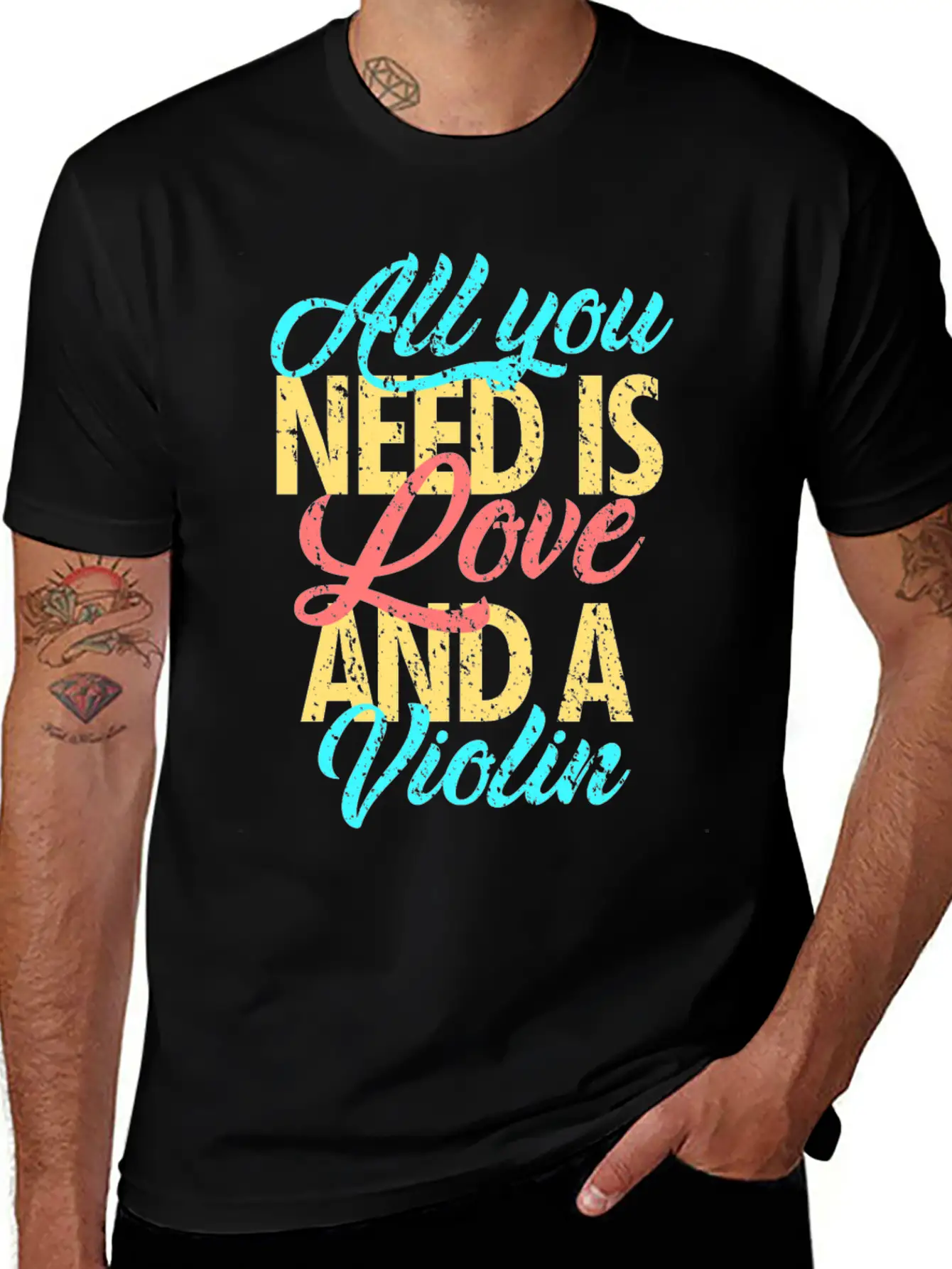 I Love Violin Unisex Casual T-Shirt – Clean Design For Daily Comfort