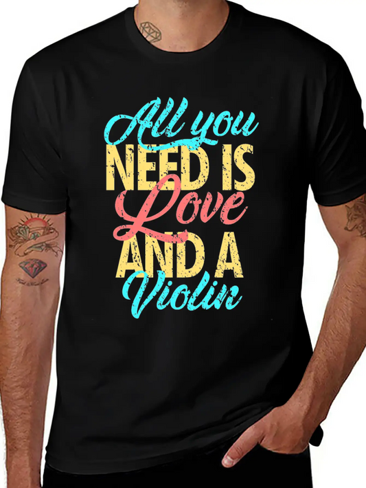 I Love Violin Unisex Casual T-Shirt – Clean Design For Daily Comfort