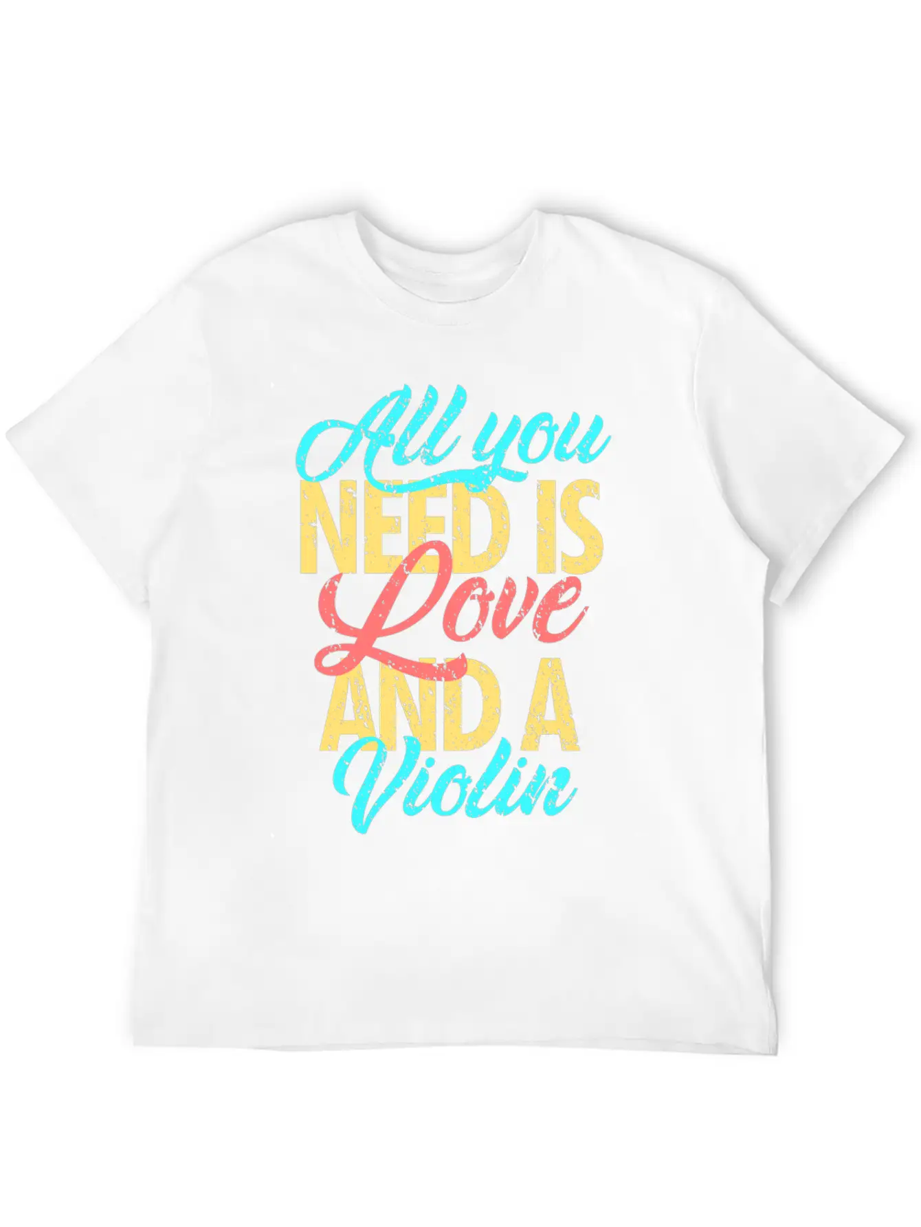 I Love Violin Unisex Casual T-Shirt – Clean Design For Daily Comfort