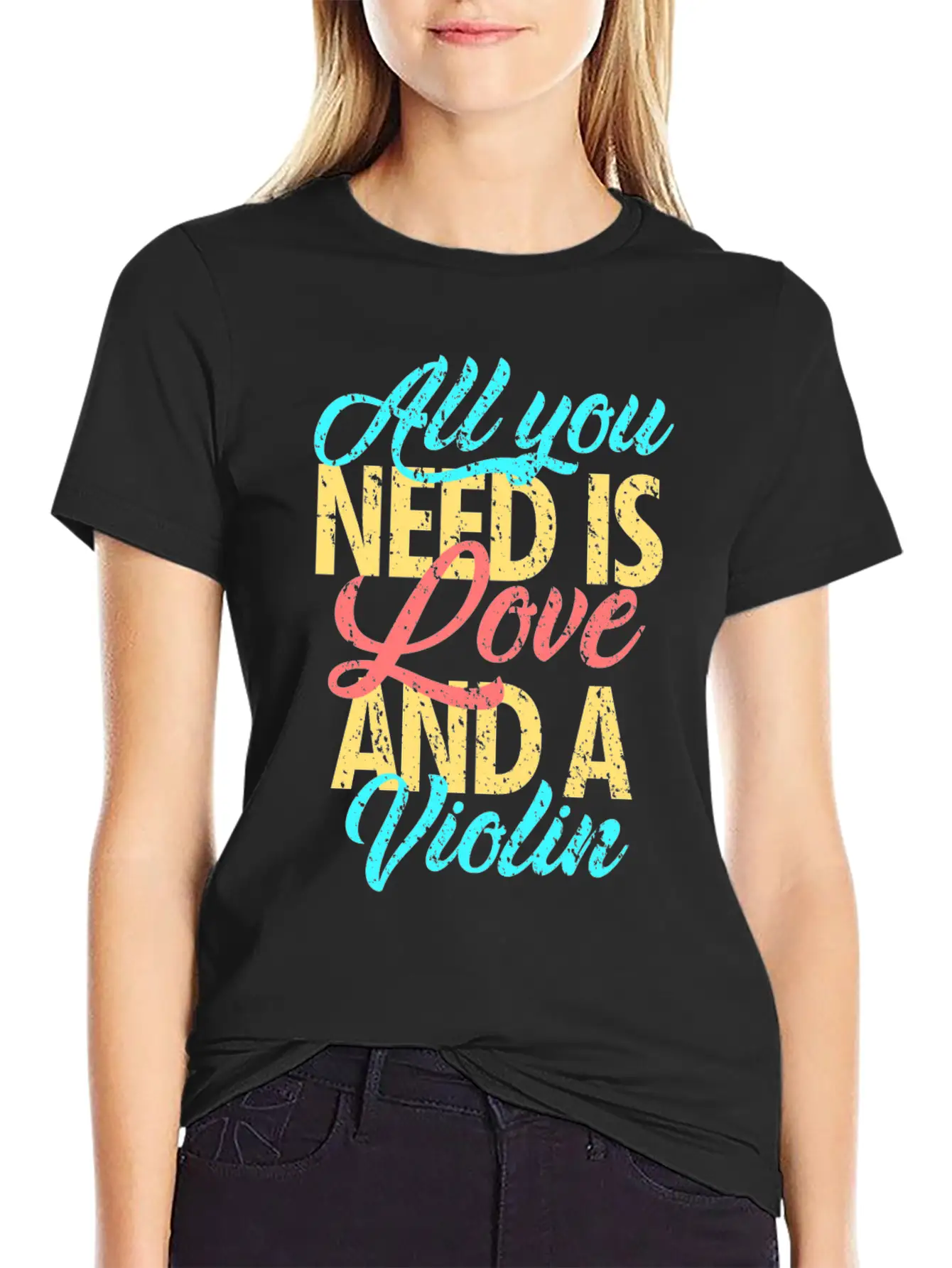 I Love Violin Unisex Casual T-Shirt – Clean Design For Daily Comfort