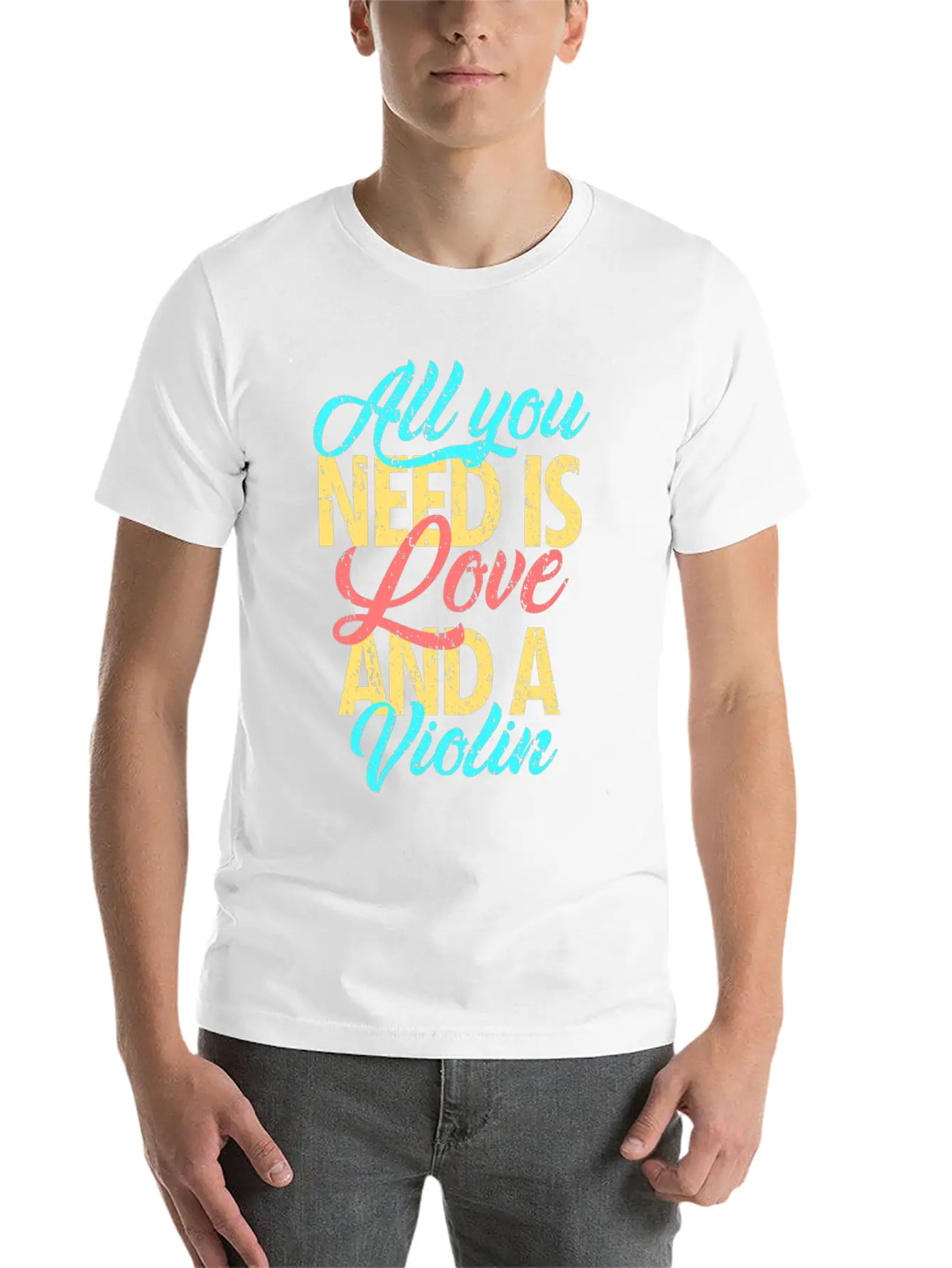 I Love Violin Unisex Casual T-Shirt – Clean Design For Daily Comfort