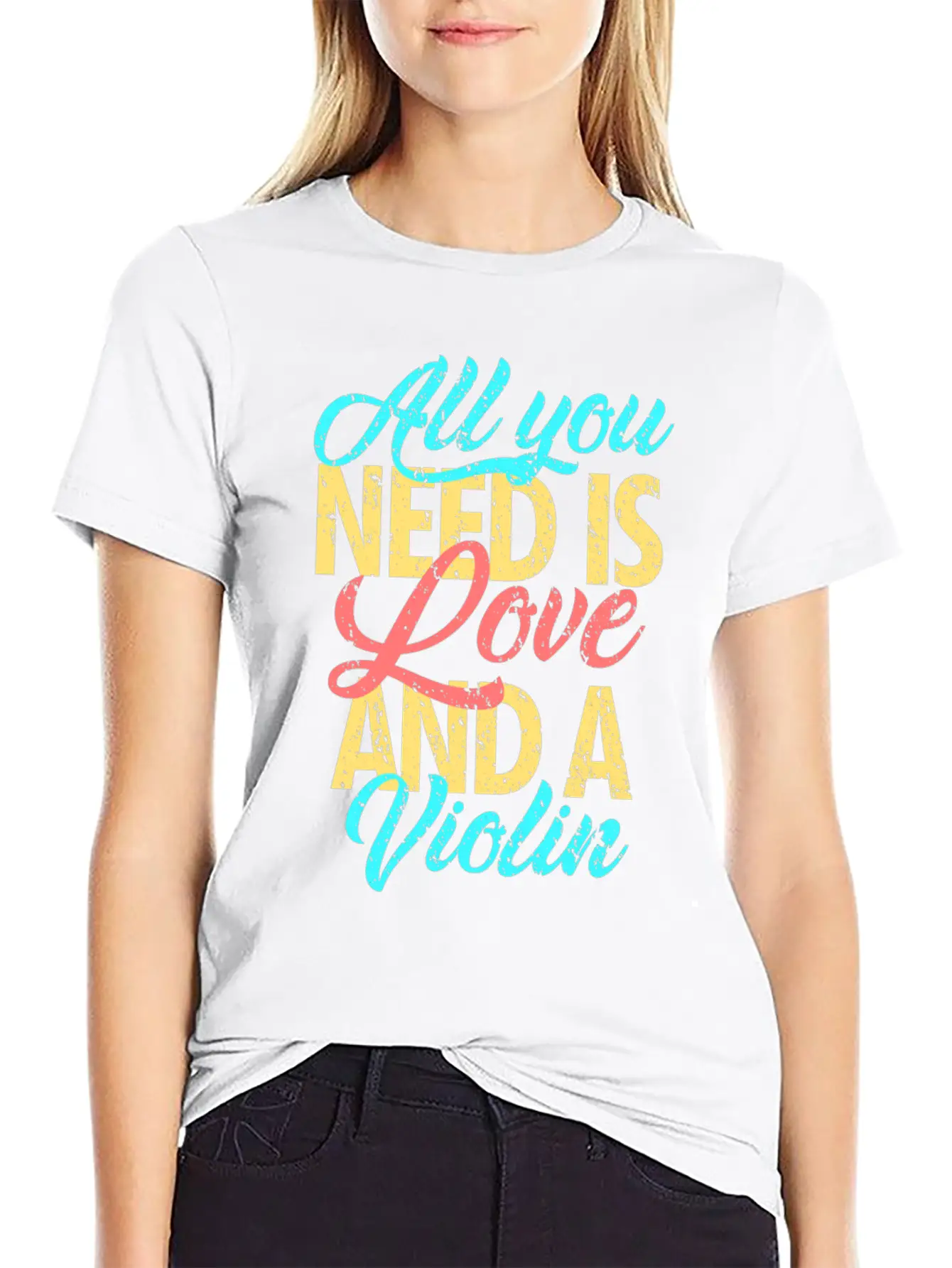 I Love Violin Unisex Casual T-Shirt – Clean Design For Daily Comfort