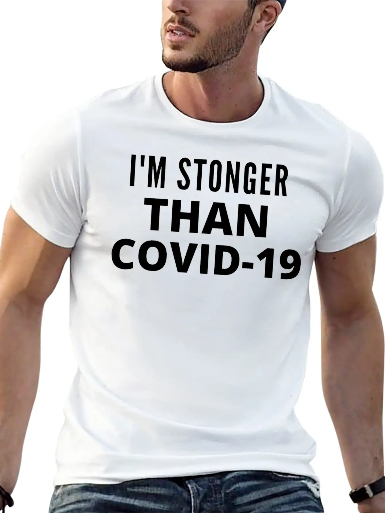I M STRONGER THAN COVID 19 Unisex Casual T-Shirt – Clean Design For Daily Comfort