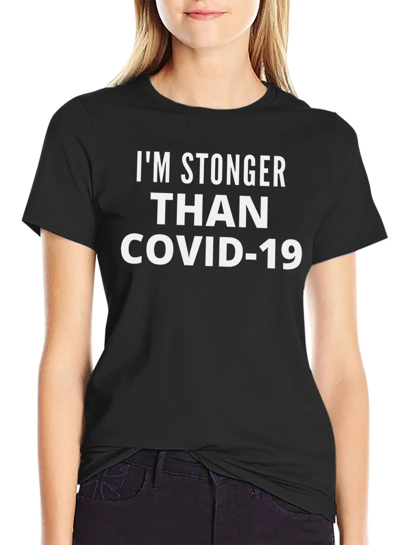 I M STRONGER THAN COVID 19 Unisex Casual T-Shirt – Clean Design For Daily Comfort