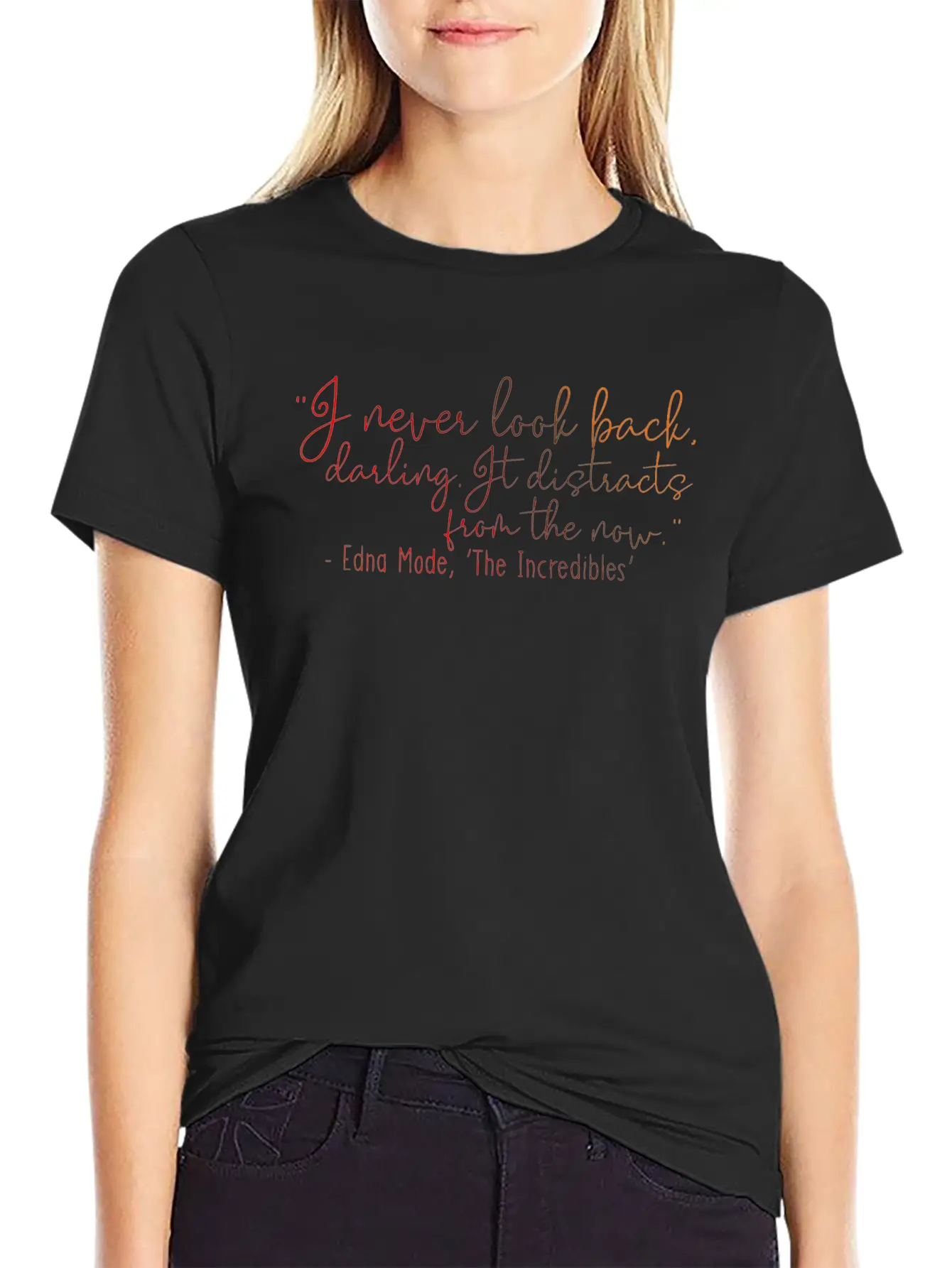 I Never Look Back - Darling Lyrics Writing Unisex Casual T-Shirt – Clean Design For Daily Comfort