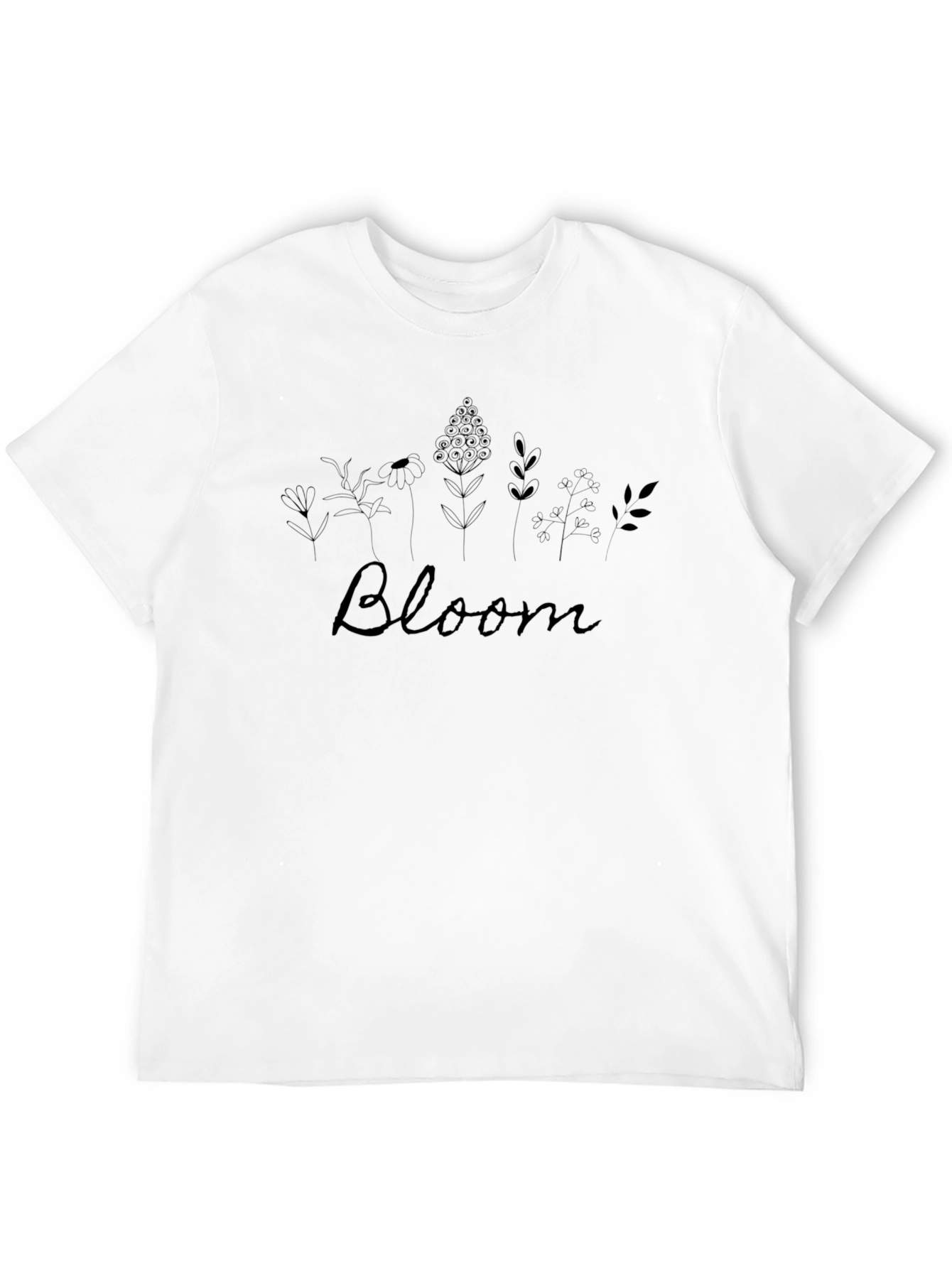 Bloom Flower Graphic Black T-Shirt