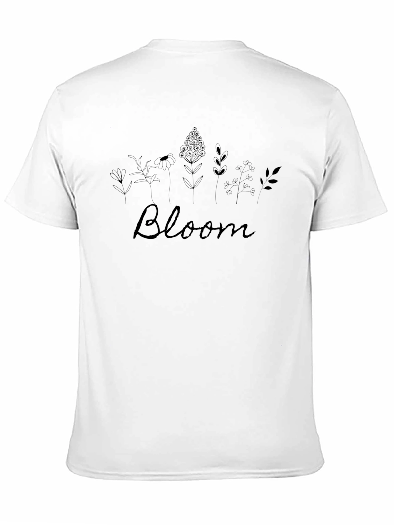 Bloom Flower Graphic Black T-Shirt