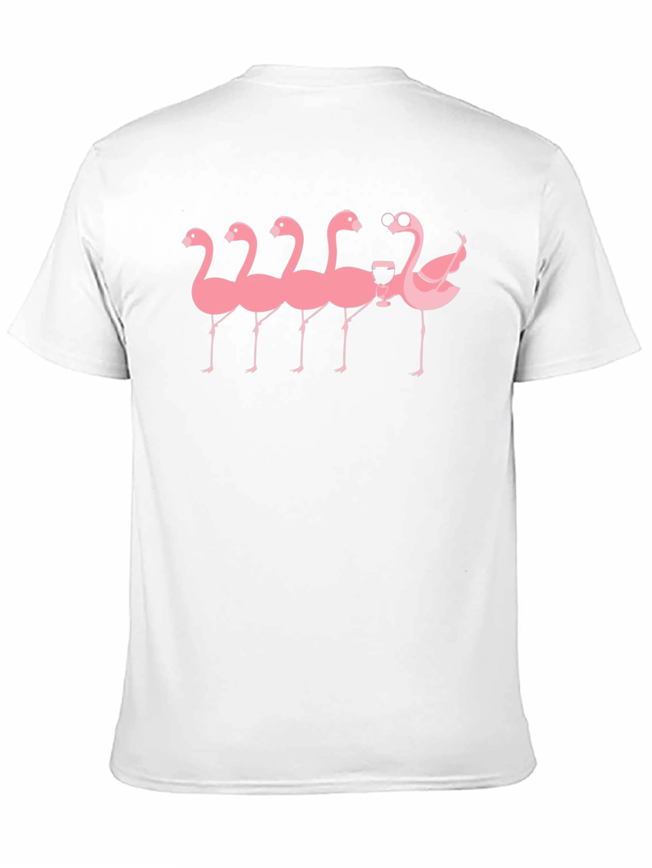 Black T-Shirt with Flamingo Graphic