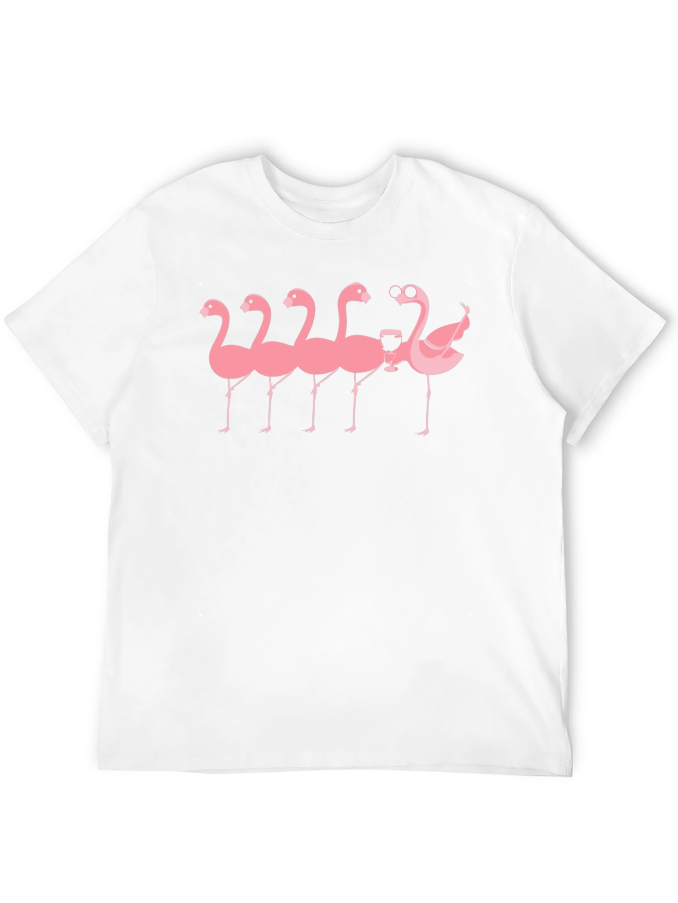Black T-Shirt with Flamingo Graphic