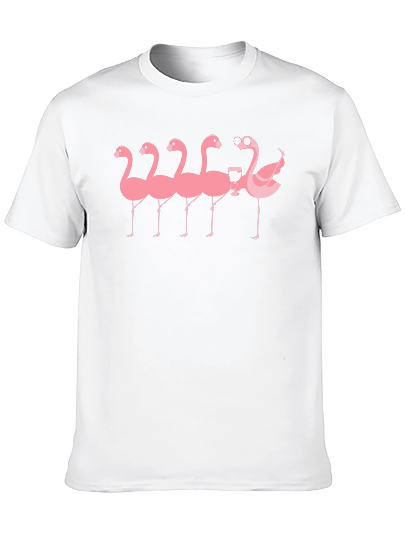 Black T-Shirt with Flamingo Graphic