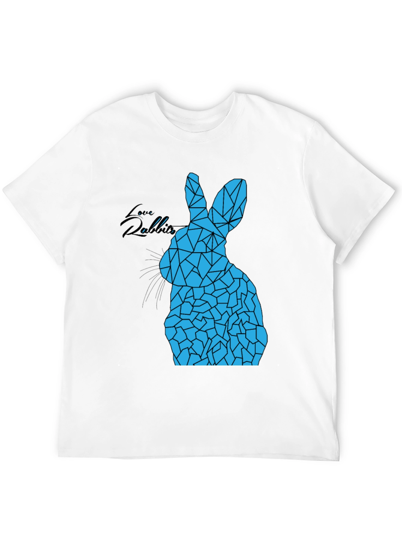 Geometric Rabbit Graphic Tee - Black Unisex T-Shirt