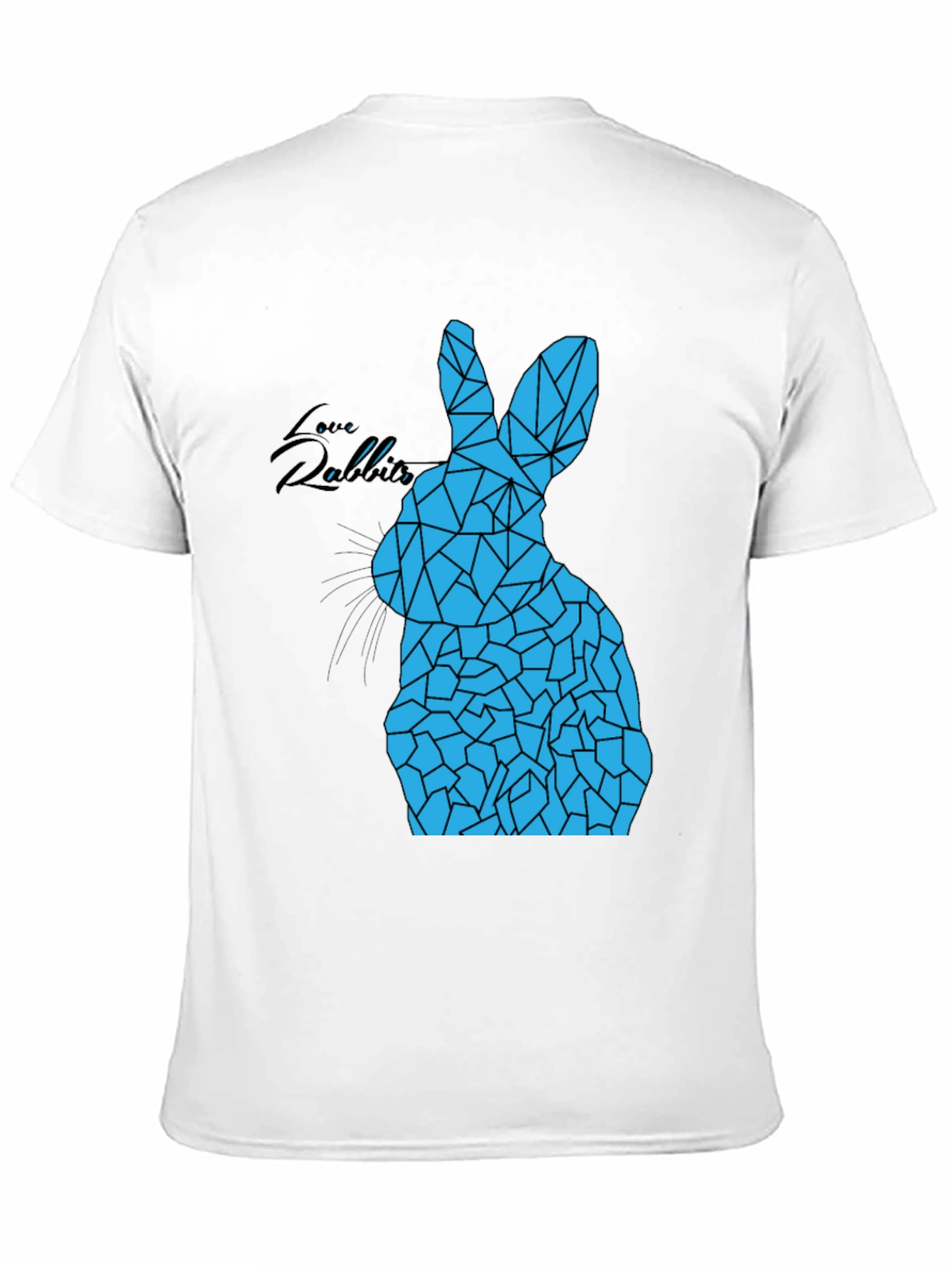Geometric Rabbit Graphic Tee - Black Unisex T-Shirt