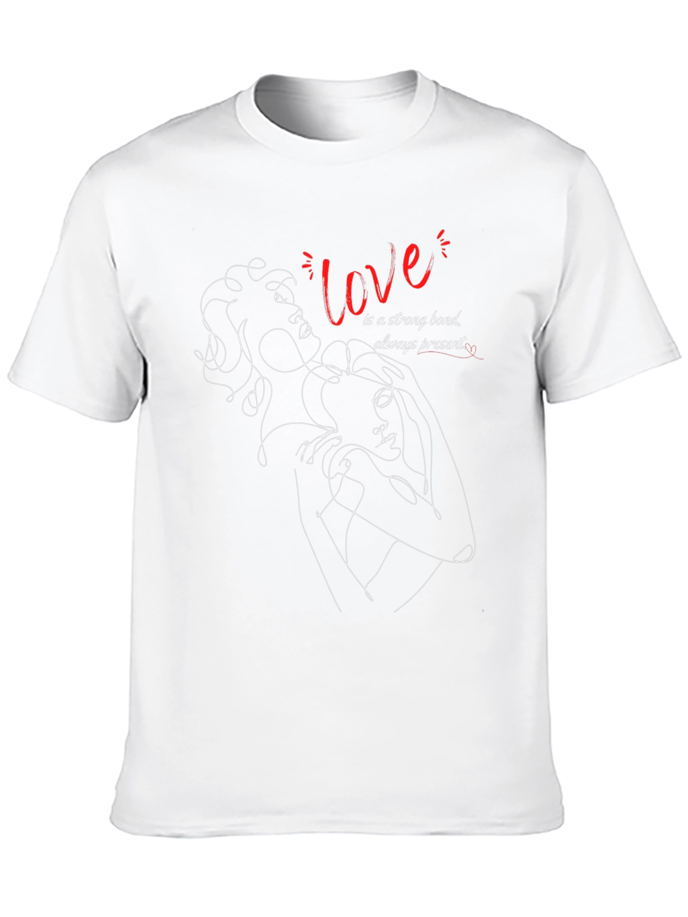 Love Line Art Graphic Tee - Strong Bond Shirt