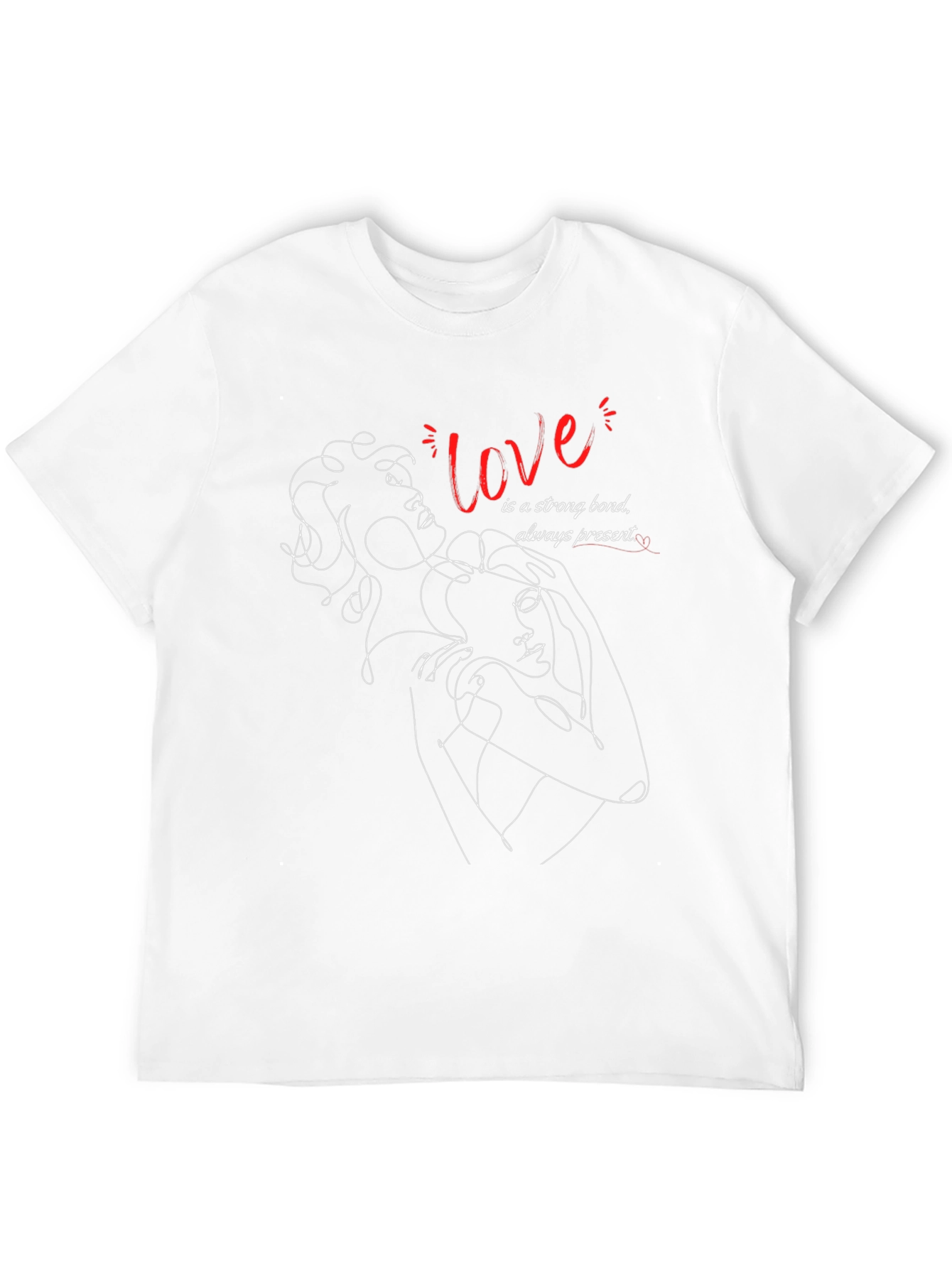 Love Line Art Graphic Tee - Strong Bond Shirt