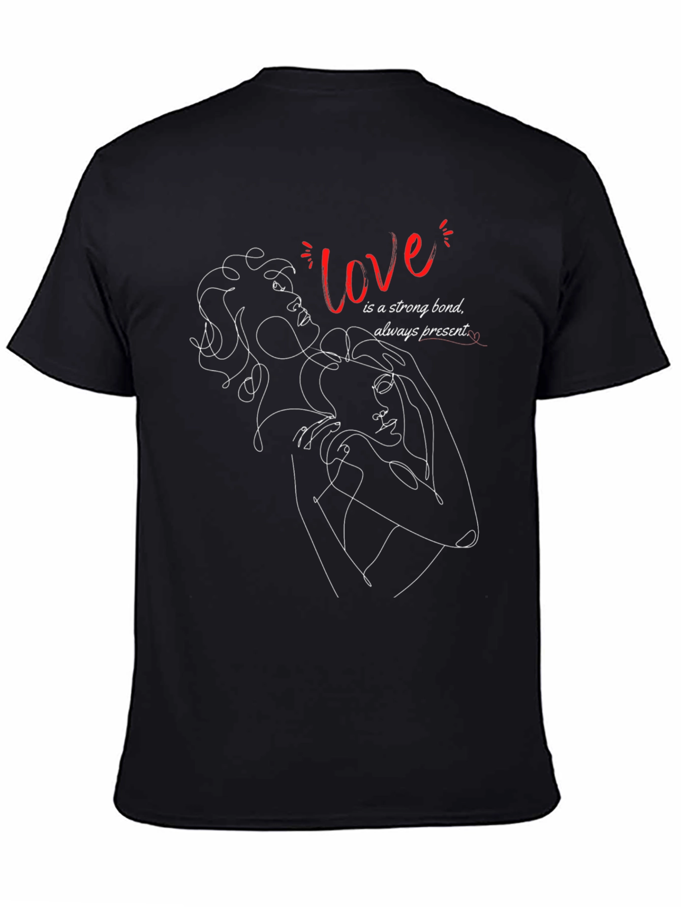 Love Line Art Graphic Tee - Strong Bond Shirt