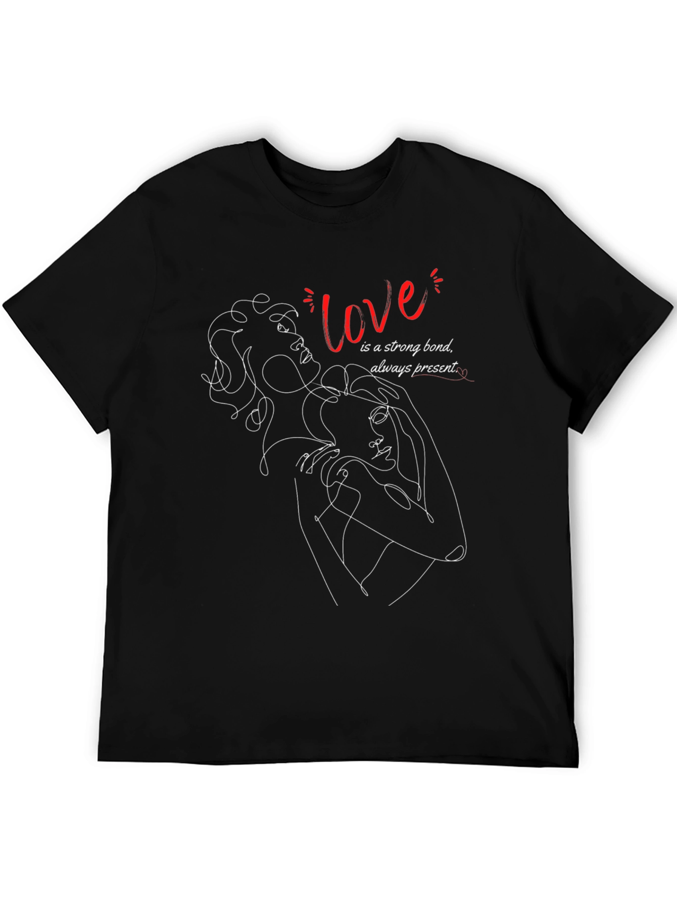 Love Line Art Graphic Tee - Strong Bond Shirt