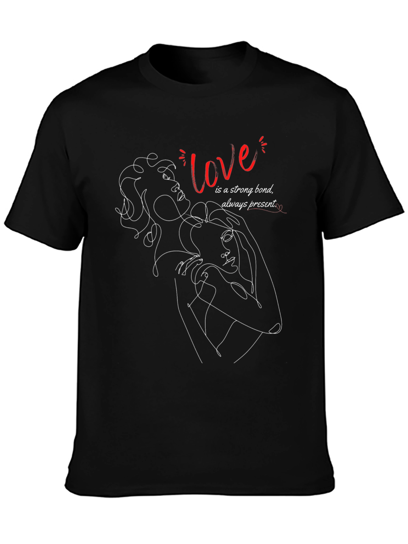 Love Line Art Graphic Tee - Strong Bond Shirt