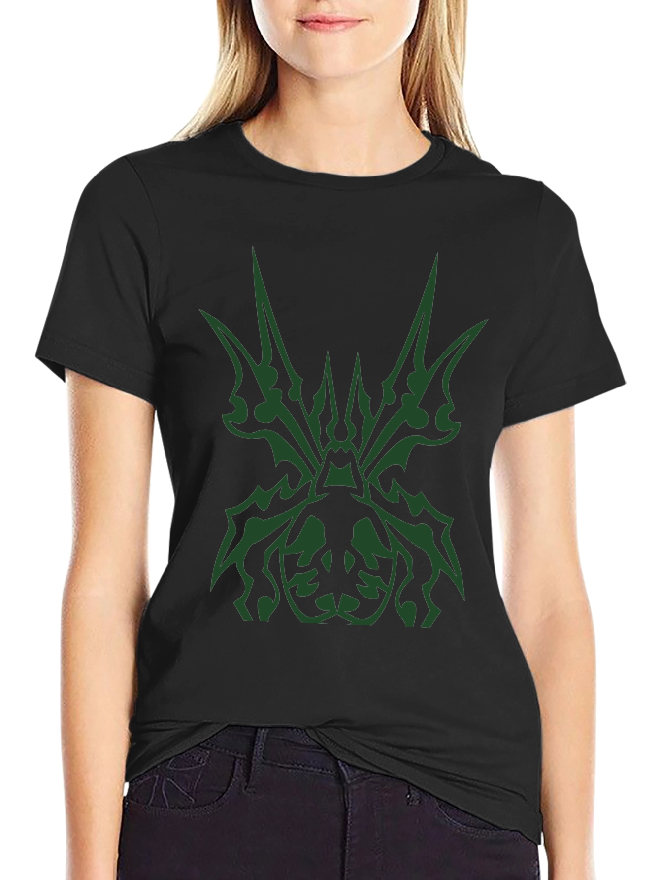 Tribal Spider Graphic Black T-Shirt