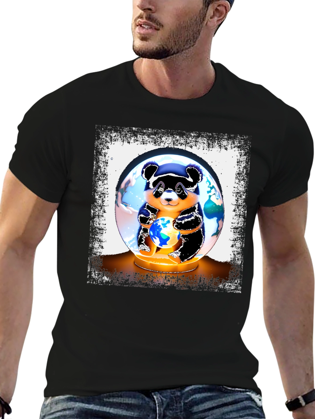 Panda Bear Globe Graphic Tee