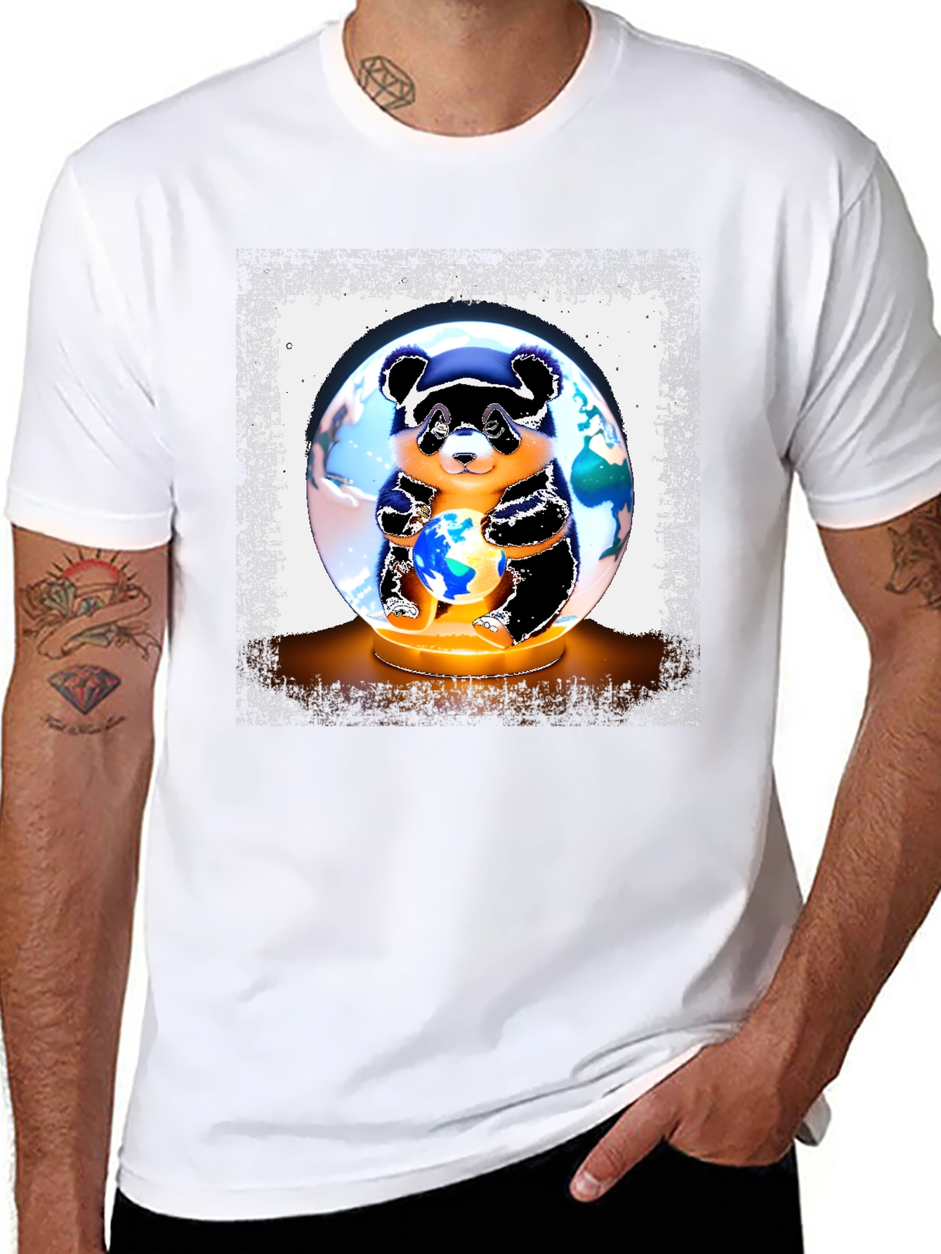 Panda Bear Globe Graphic Tee
