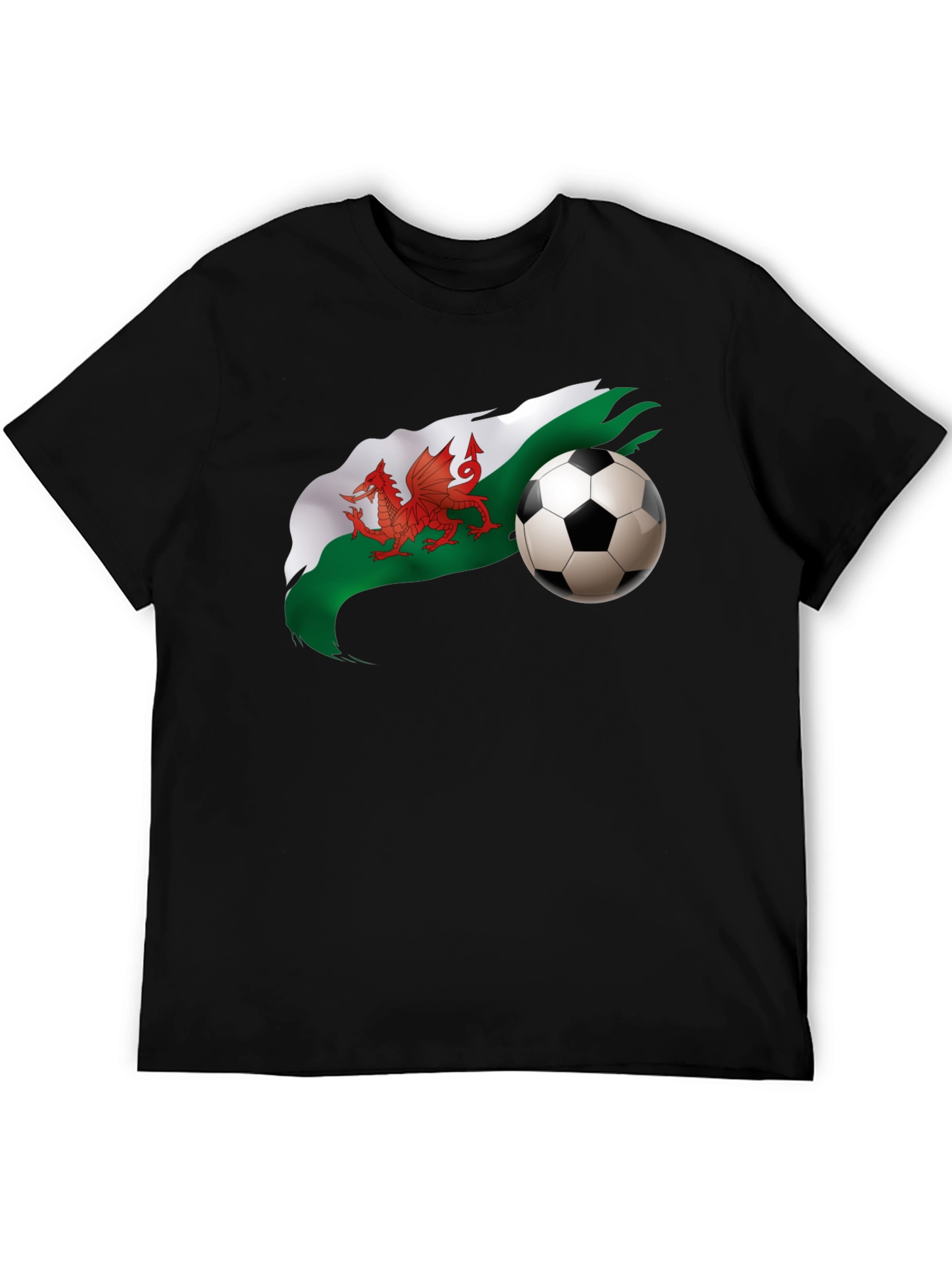 Wales Football Graphic Black T-Shirt