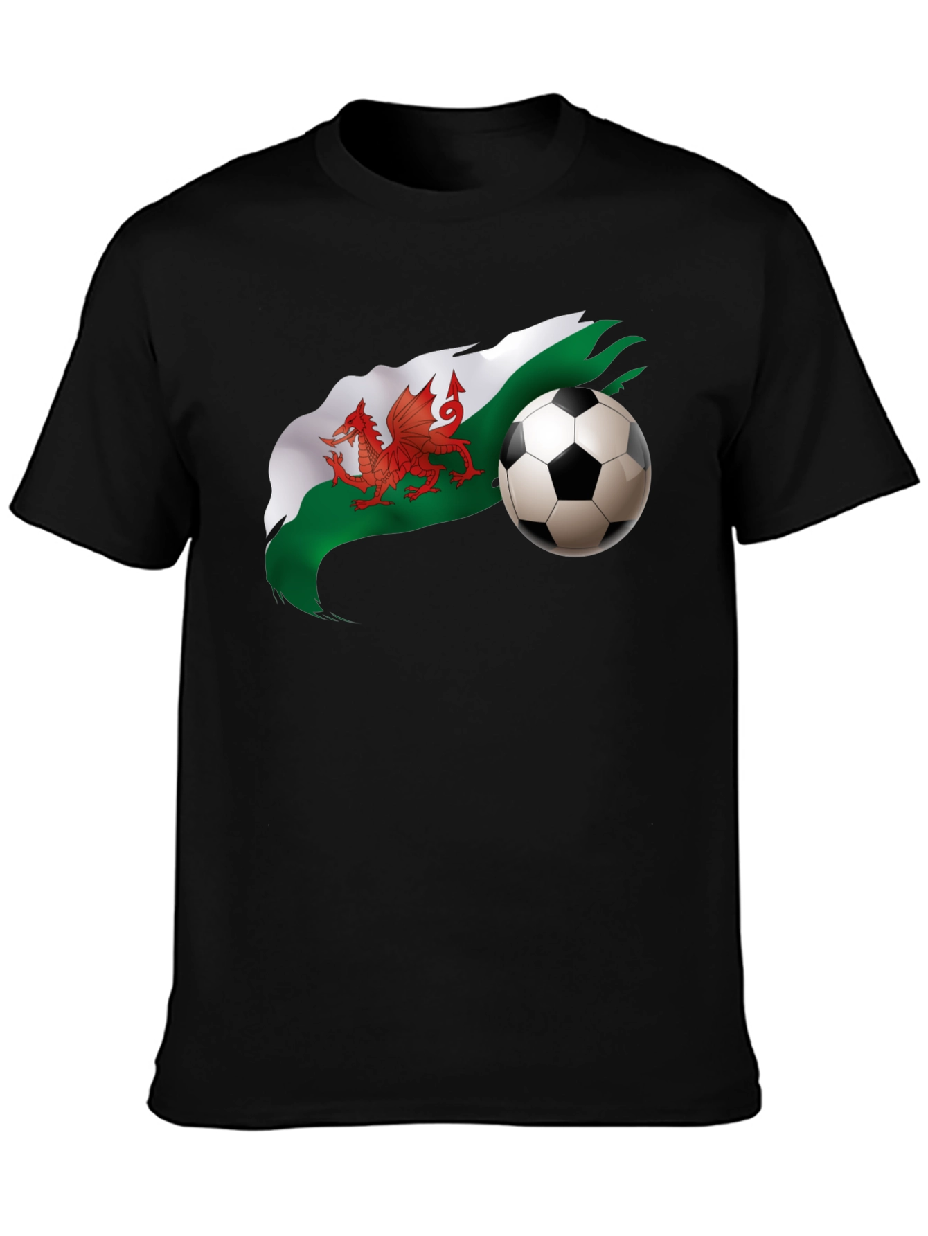 Wales Football Graphic Black T-Shirt