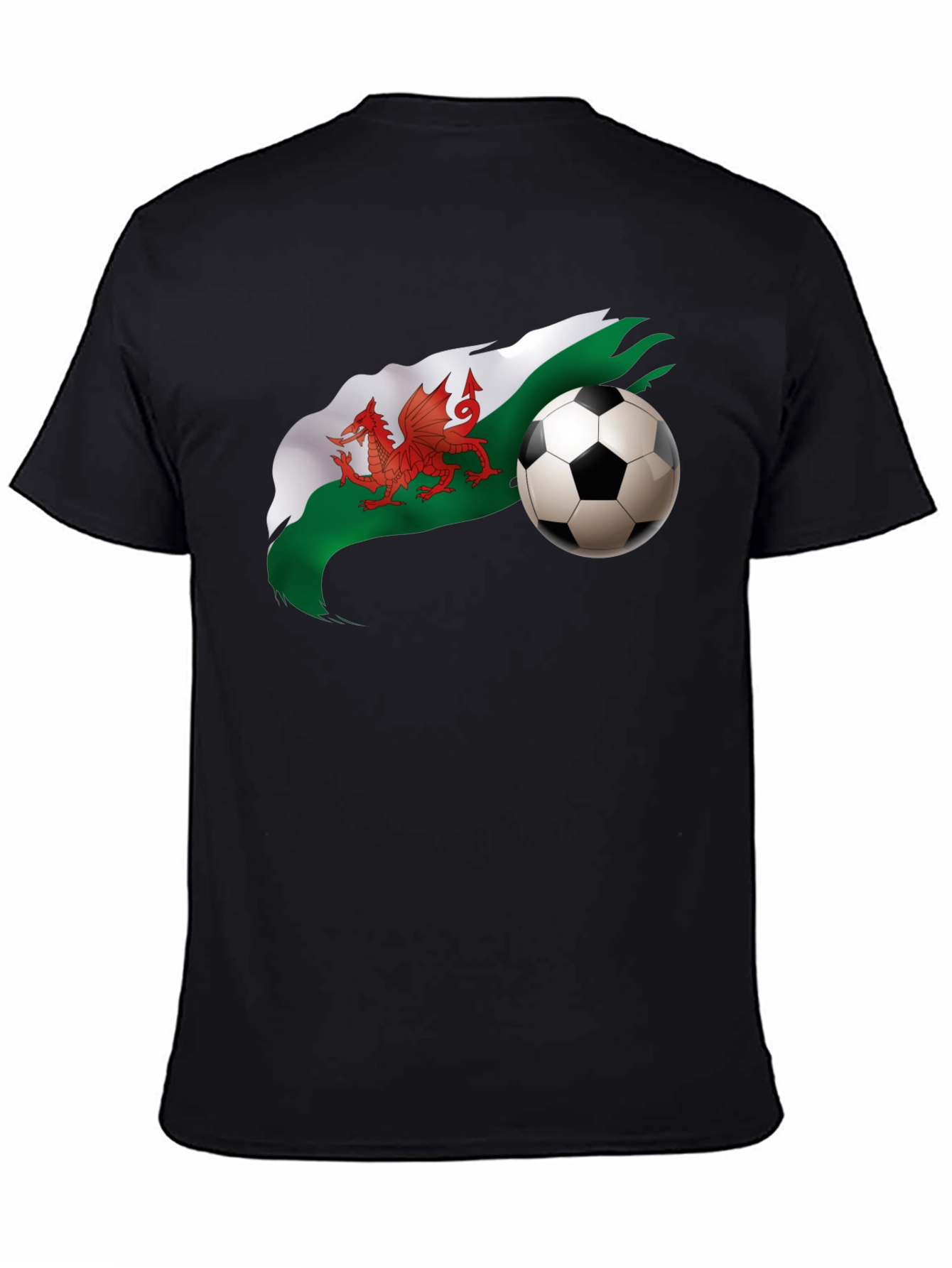 Wales Football Graphic Black T-Shirt