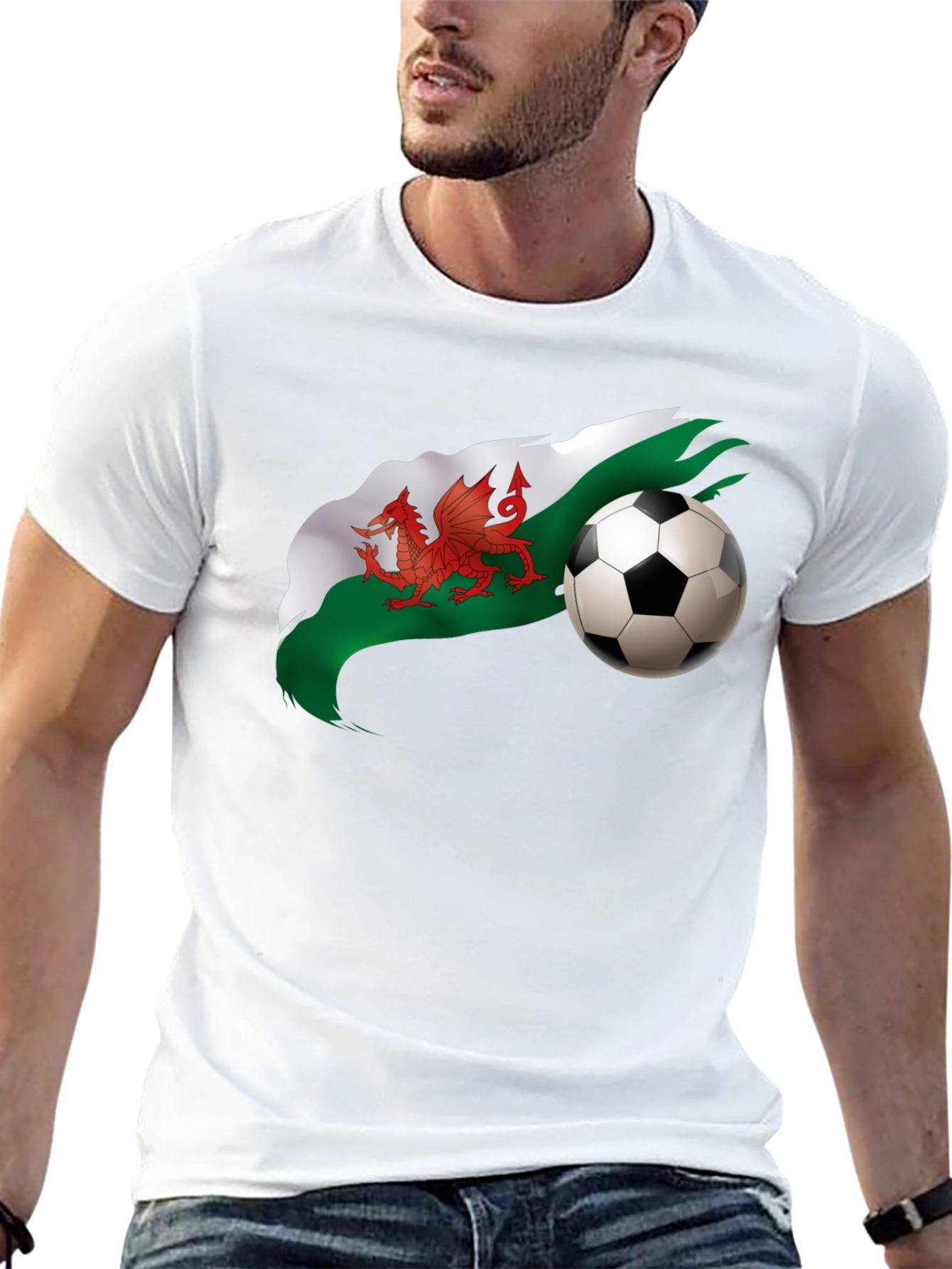 Wales Football Graphic Black T-Shirt